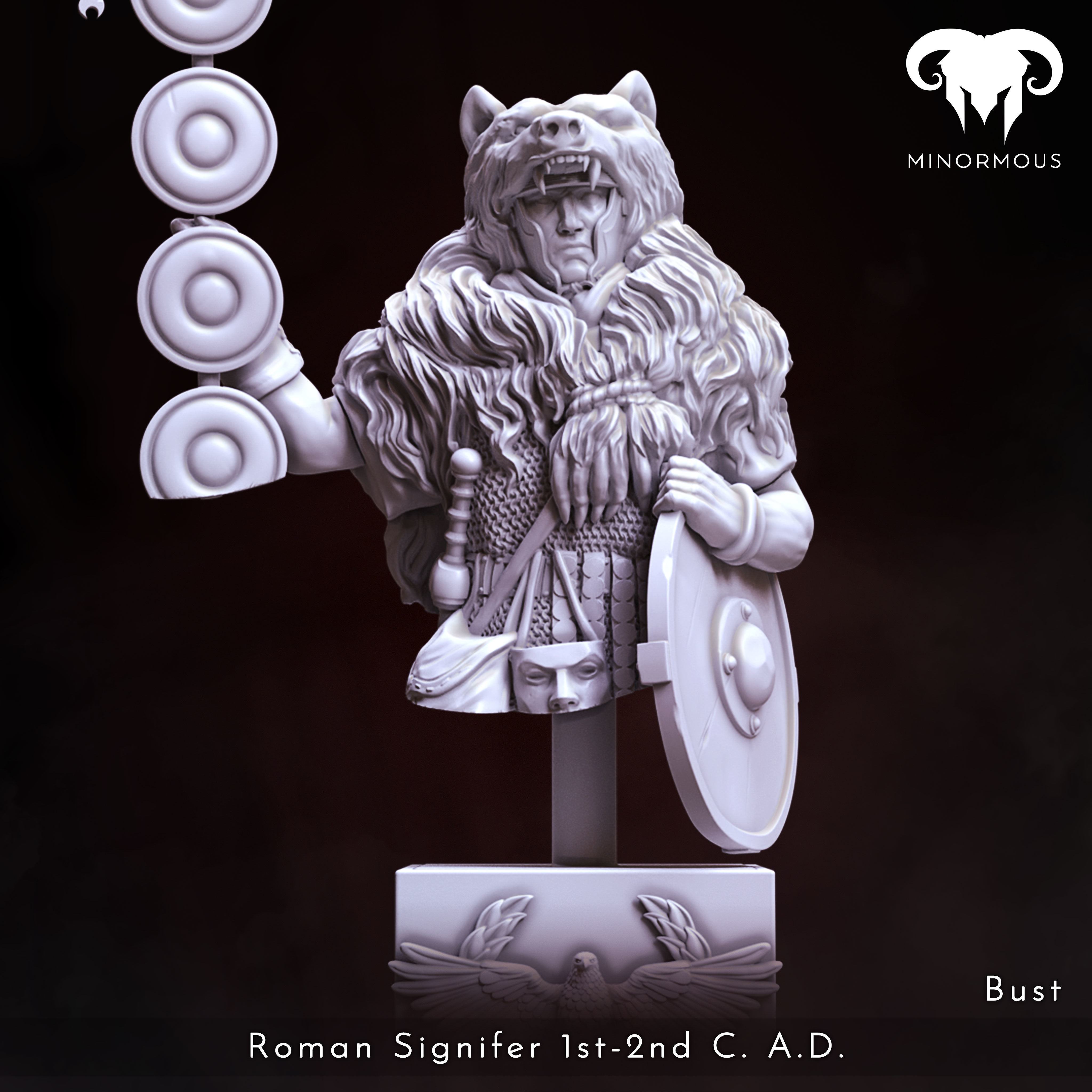 Bust - Roman Signifer 1st-2nd CAD Symbol of Power 3D print model_1