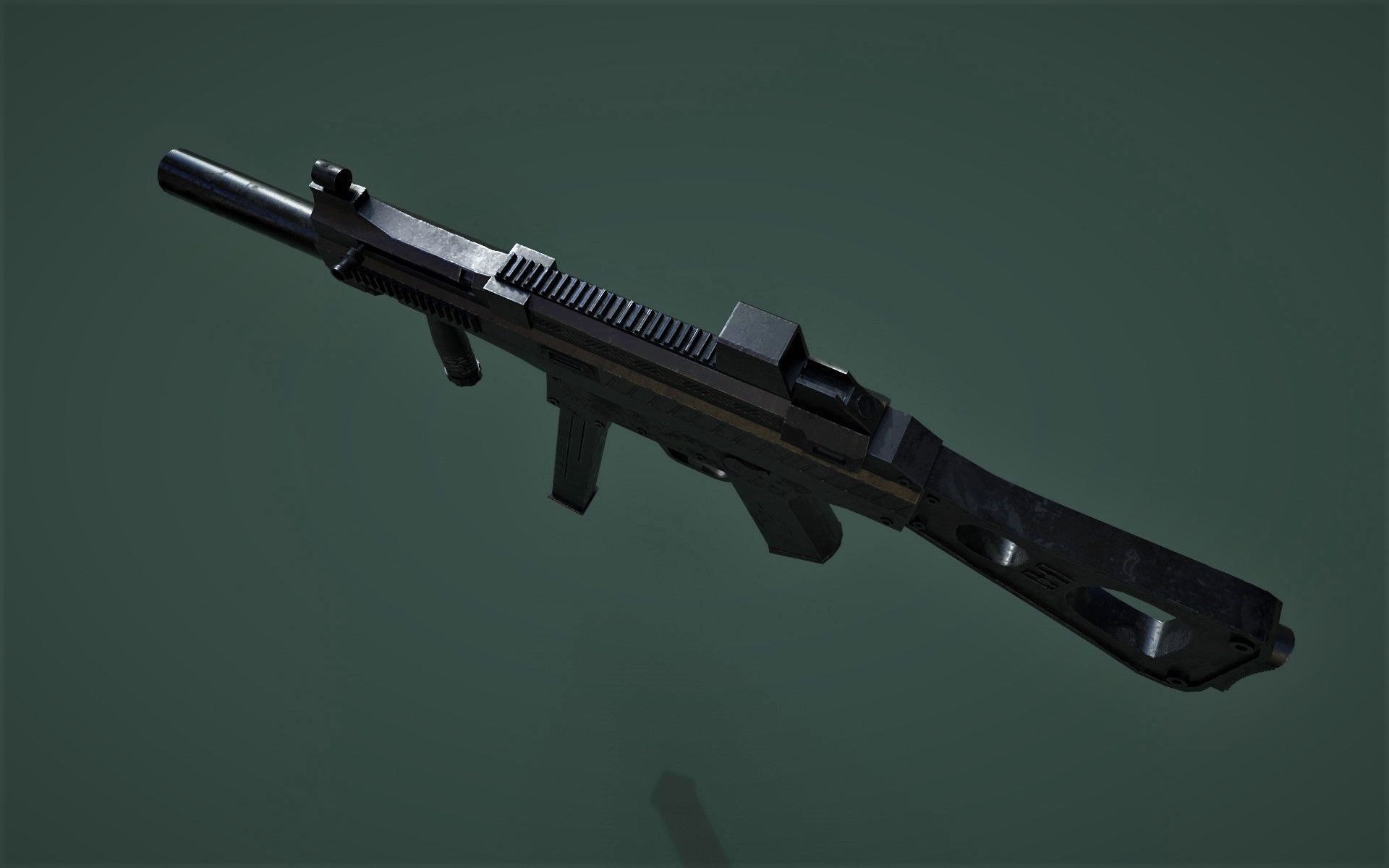 Sub Machine Gun Free low-poly 3D model_3