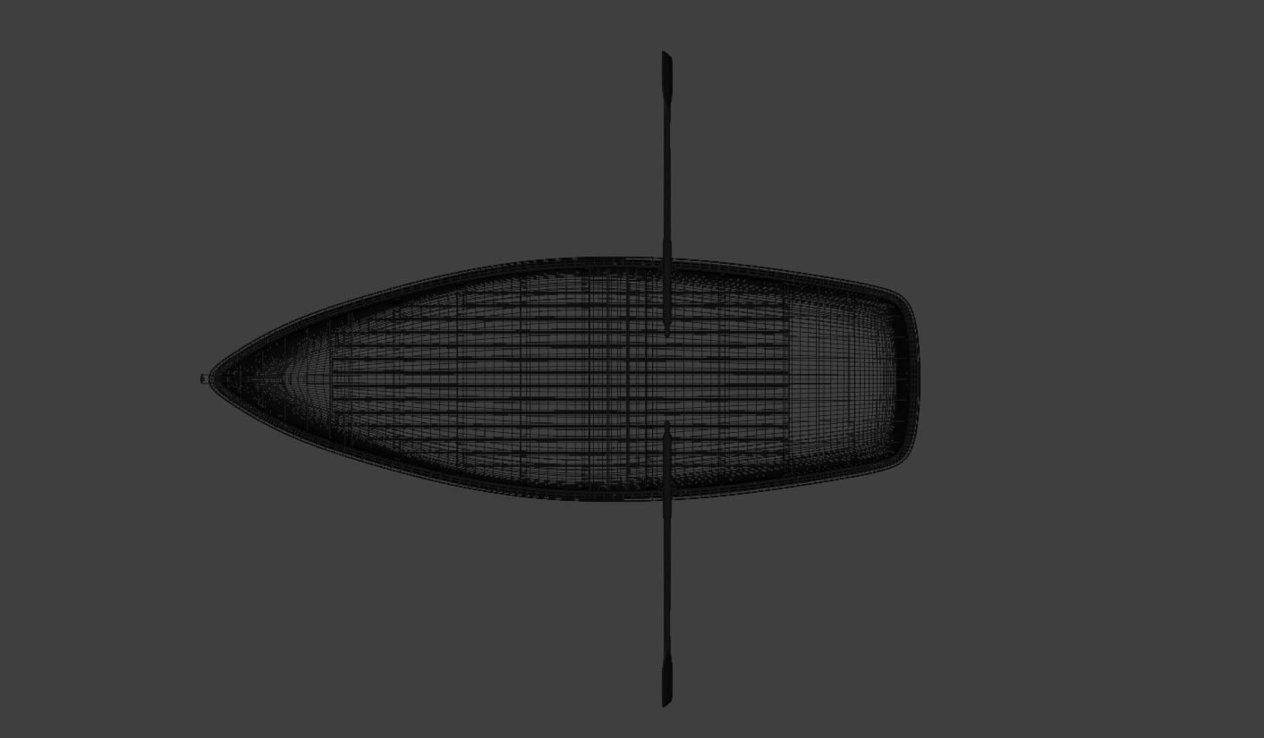 Recreational boat on oars for river and lake Free 3D model_5