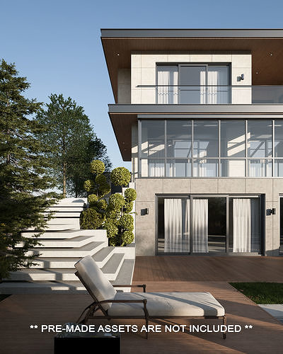 Modern Three Storey Villa 3D model 3