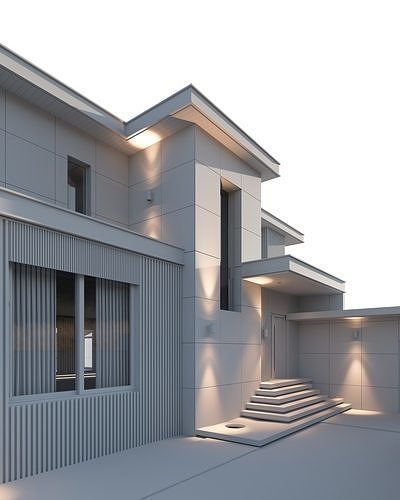 Modern Three Storey Villa 3D model 5
