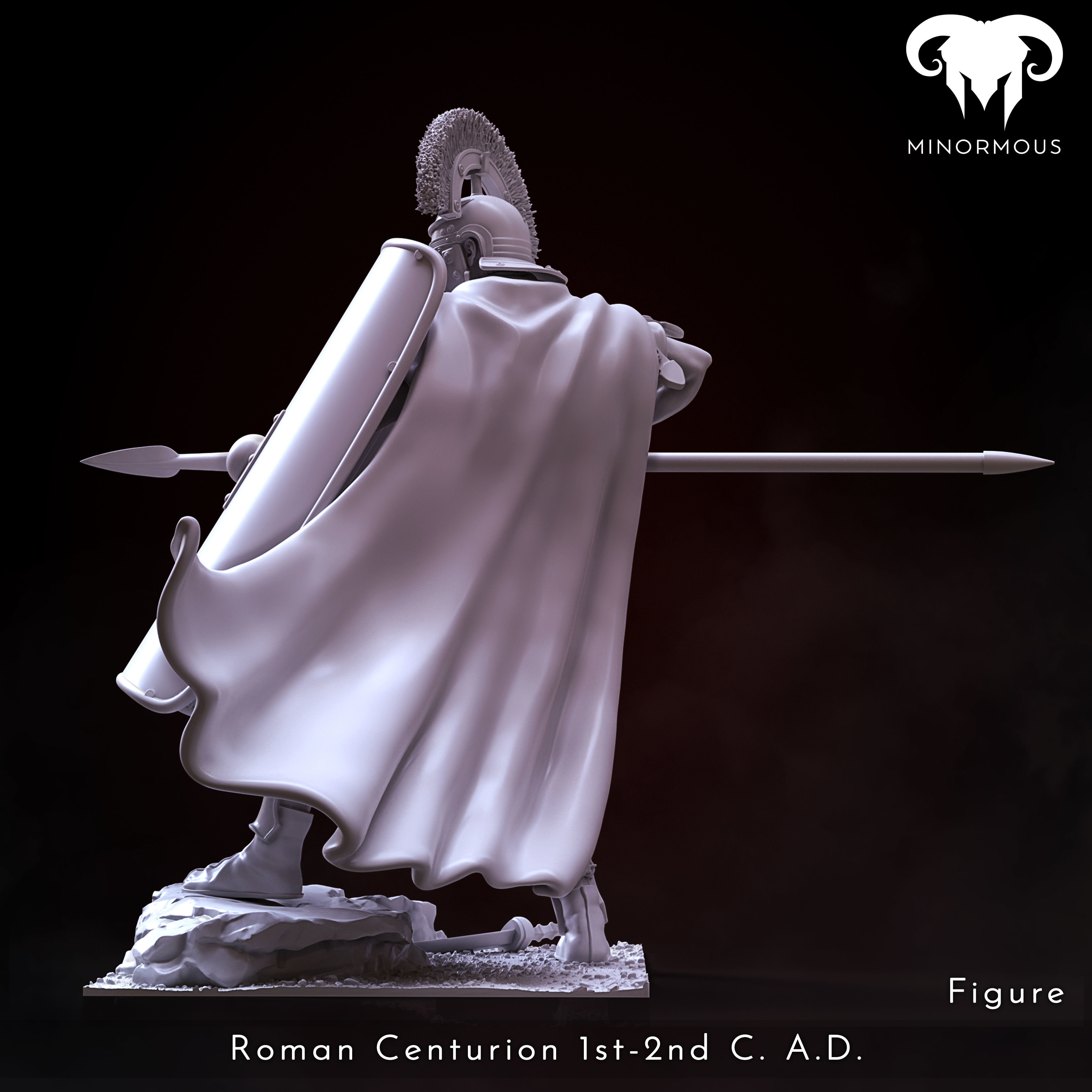 Figure - Roman Centurion 1st-2nd CAD Spear of Rome 3D print model_4