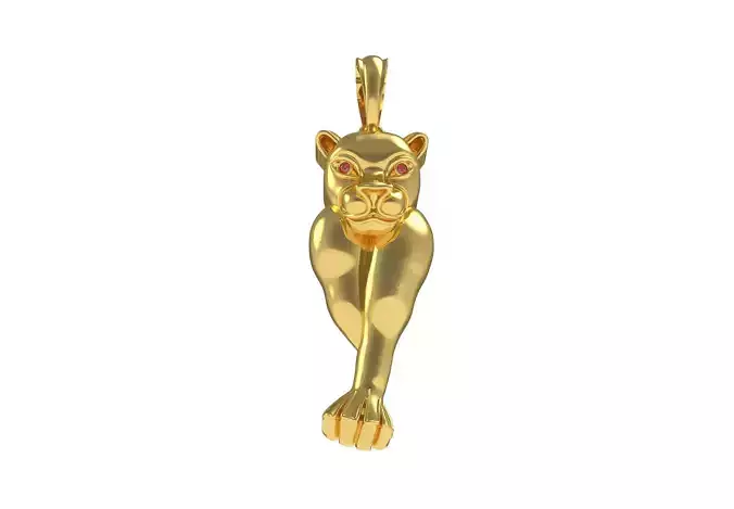 Walking Panther Head Pendant