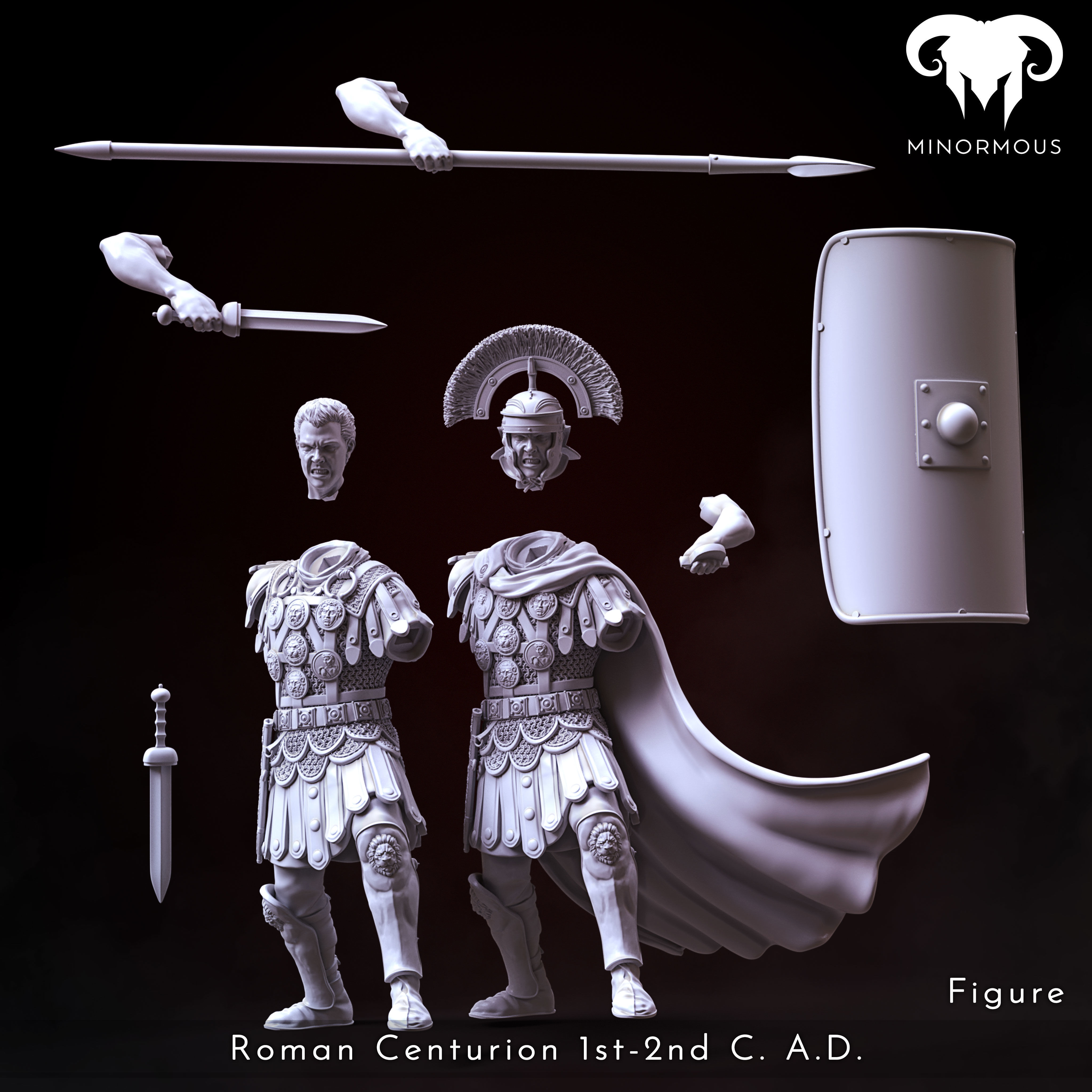 Bundle - Roman Centurion 1st-2nd CAD Spear of Rome 3D print model_4