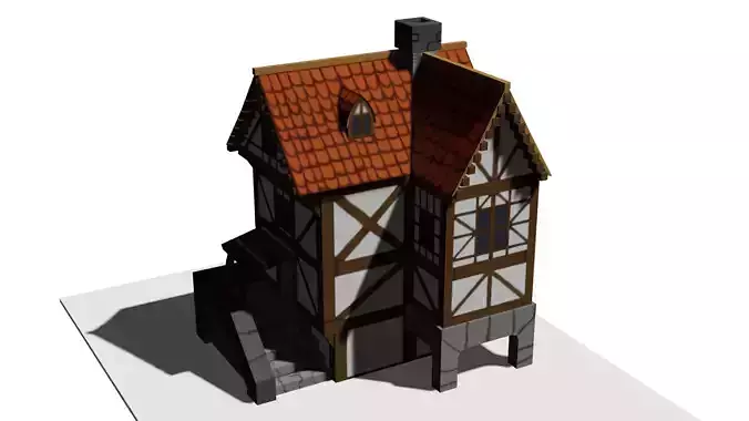 Low poly medieval hause
