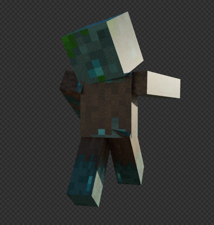 free Minecraft drowned Free low-poly 3D model_11