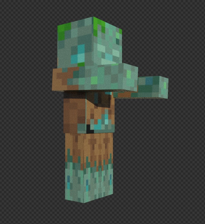 free Minecraft drowned Free low-poly 3D model_1