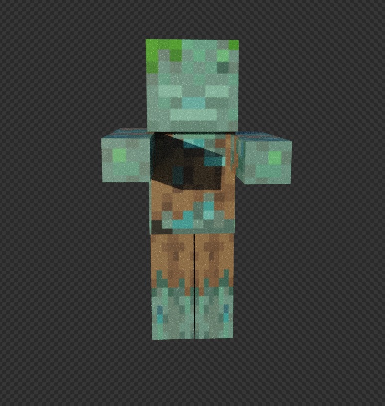 free Minecraft drowned Free low-poly 3D model_5