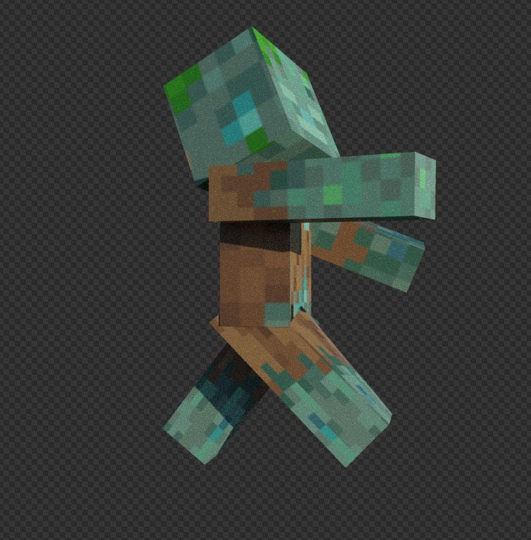 free Minecraft drowned Free low-poly 3D model_10