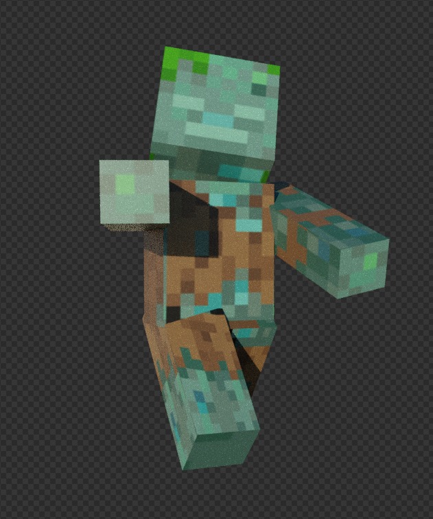 free Minecraft drowned Free low-poly 3D model_8