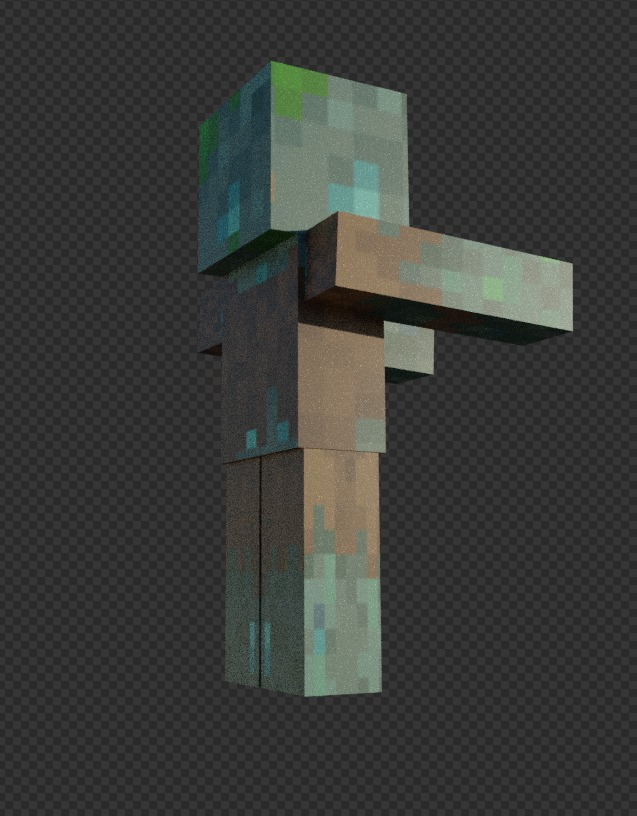 free Minecraft drowned Free low-poly 3D model_2