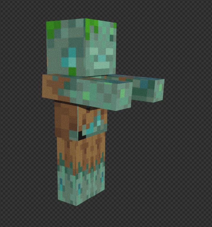 free Minecraft drowned Free low-poly 3D model_6
