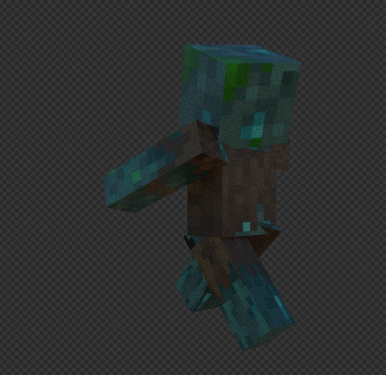 free Minecraft drowned Free low-poly 3D model_12