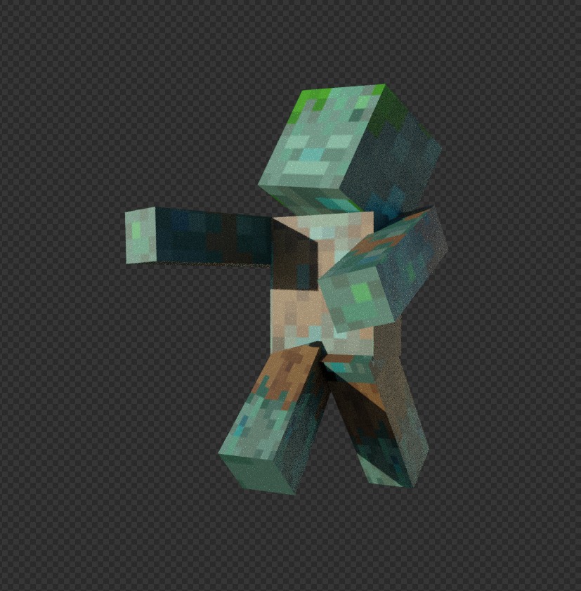 free Minecraft drowned Free low-poly 3D model_13