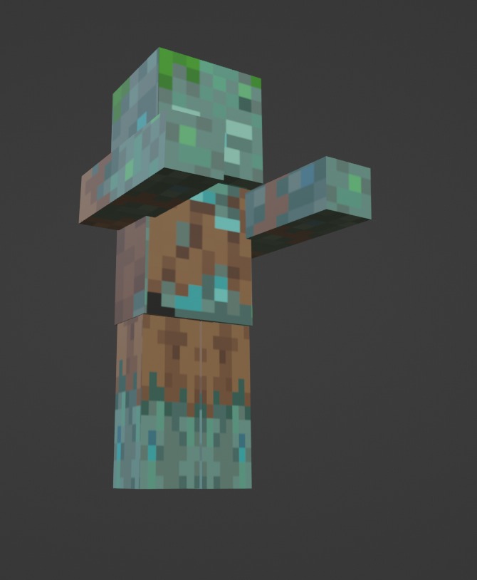 free Minecraft drowned Free low-poly 3D model_7