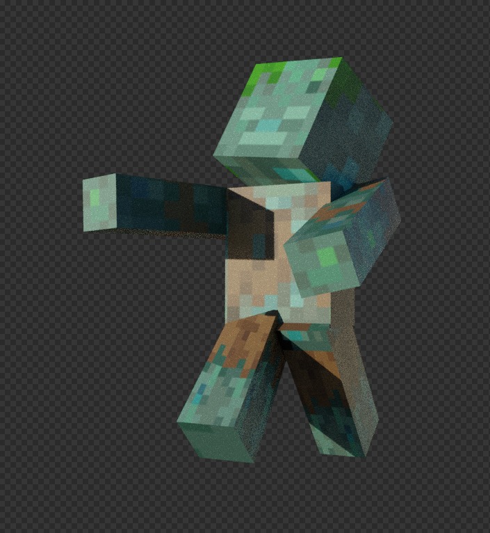 free Minecraft drowned Free low-poly 3D model_9