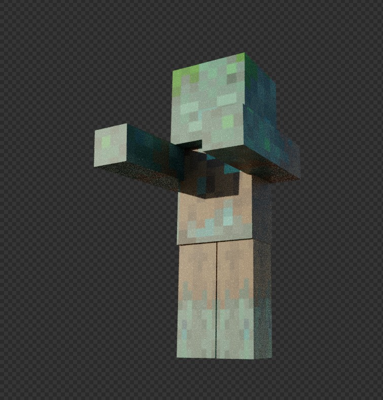 free Minecraft drowned Free low-poly 3D model_4