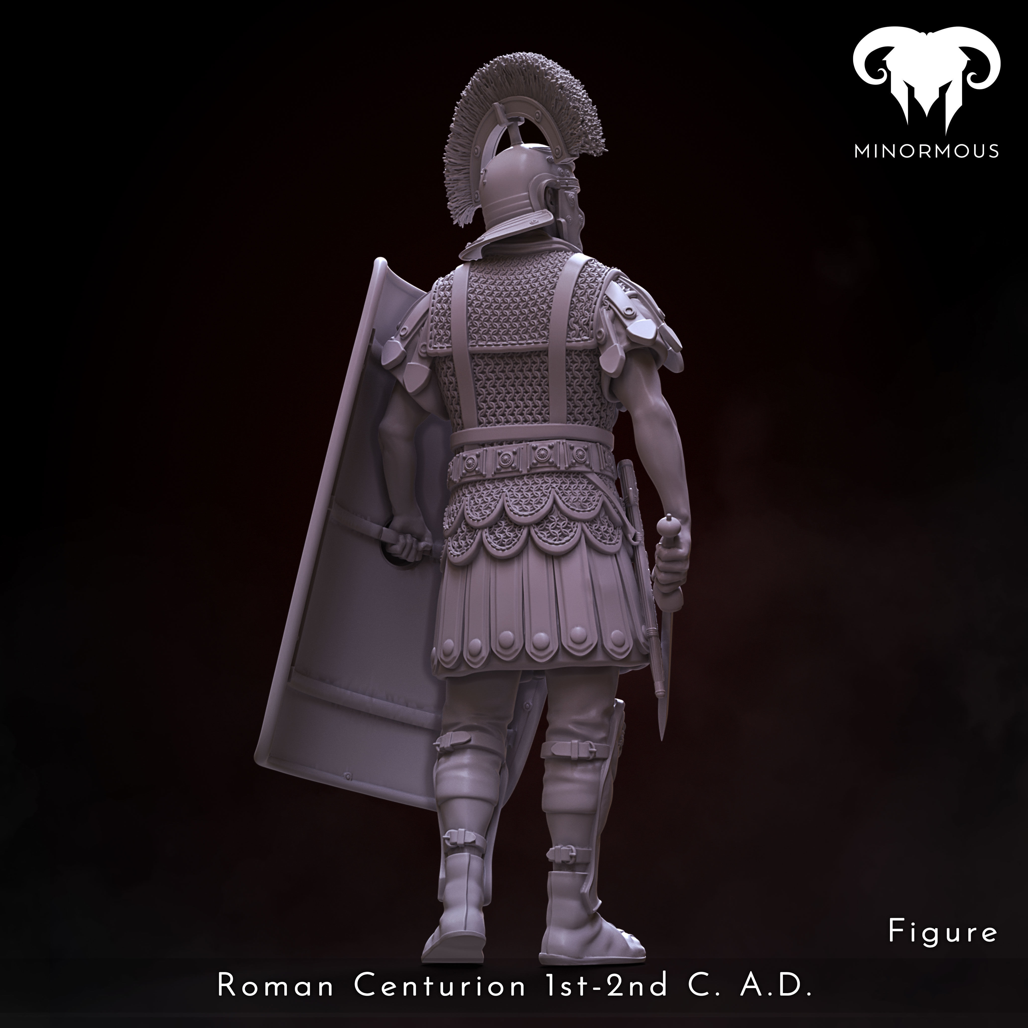 Figure - Roman Centurion 1st-2nd CAD Bravery and Valor 3D print model_3