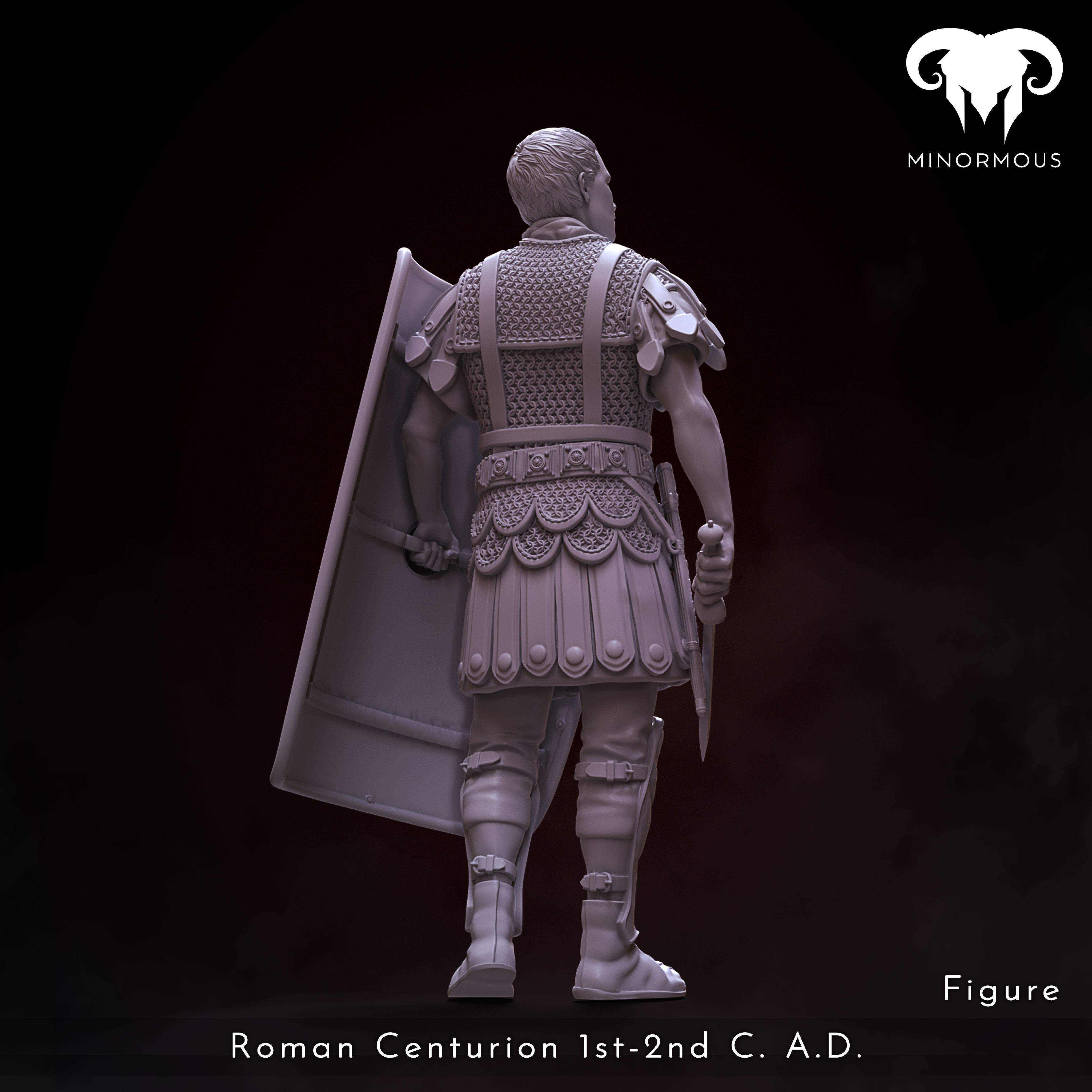 Figure - Roman Centurion 1st-2nd CAD Bravery and Valor 3D print model_4