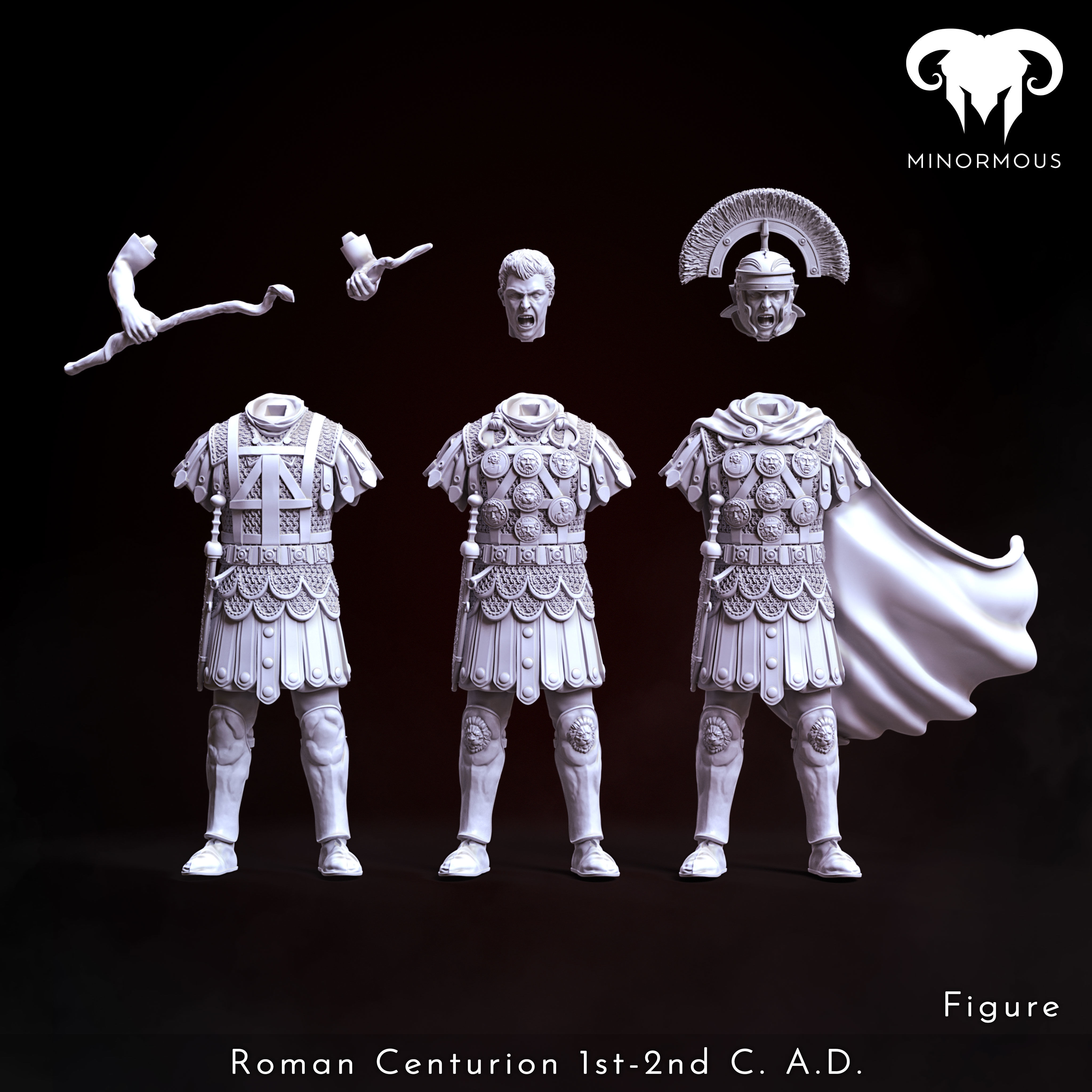 Figure - Roman Centurion 1st-2nd CAD Discipline and Order 3D print model_2