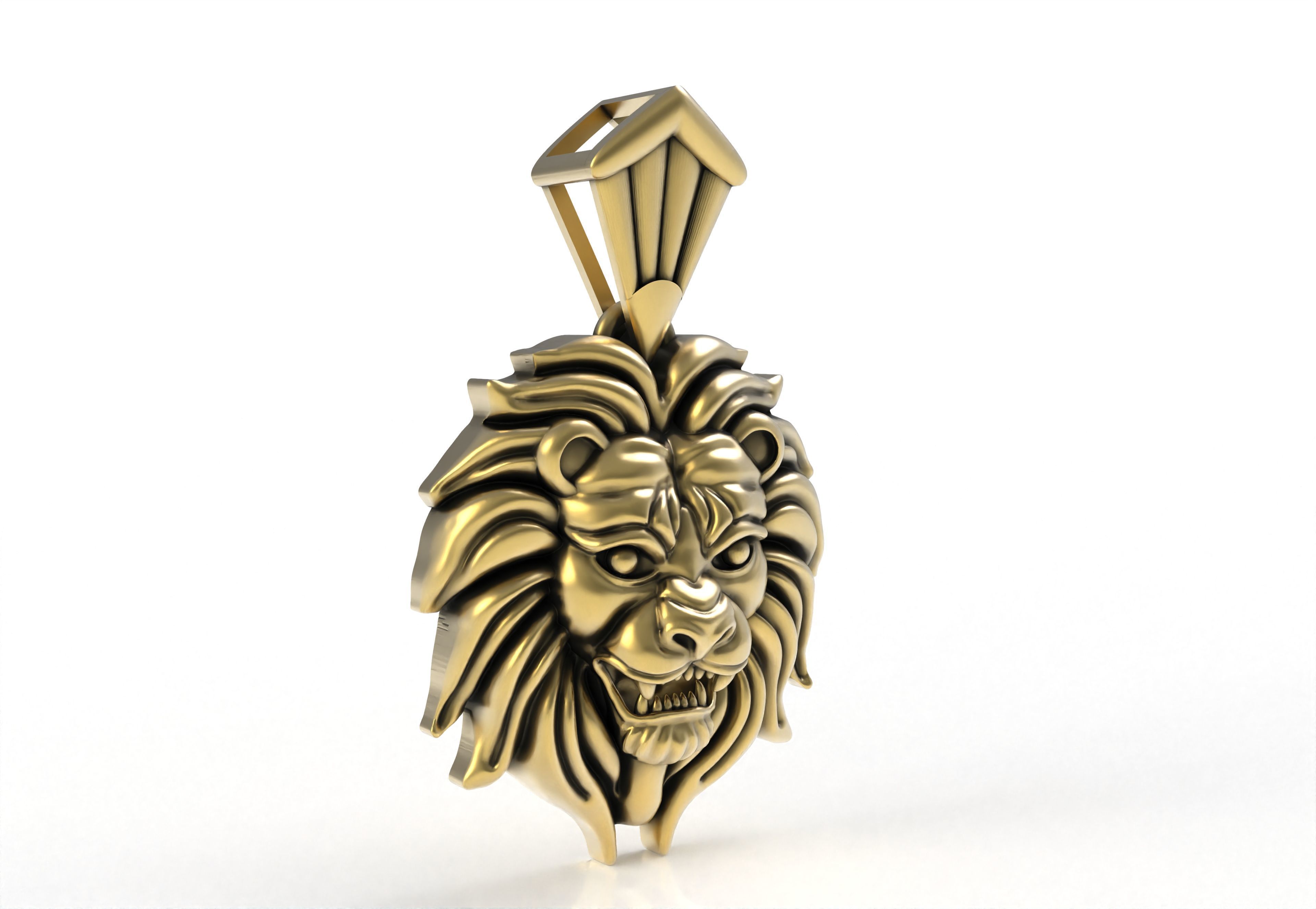 Lion Face Pendant 3D print model_12