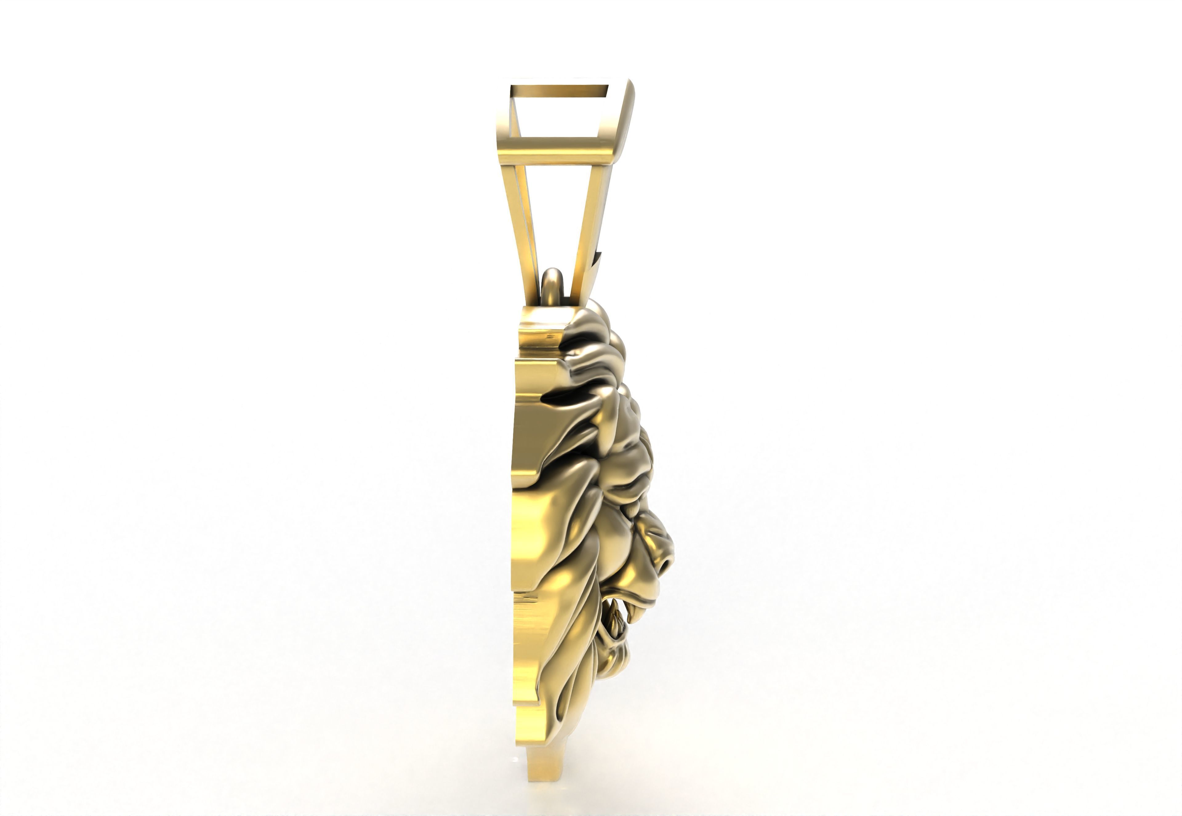 Lion Face Pendant 3D print model_11