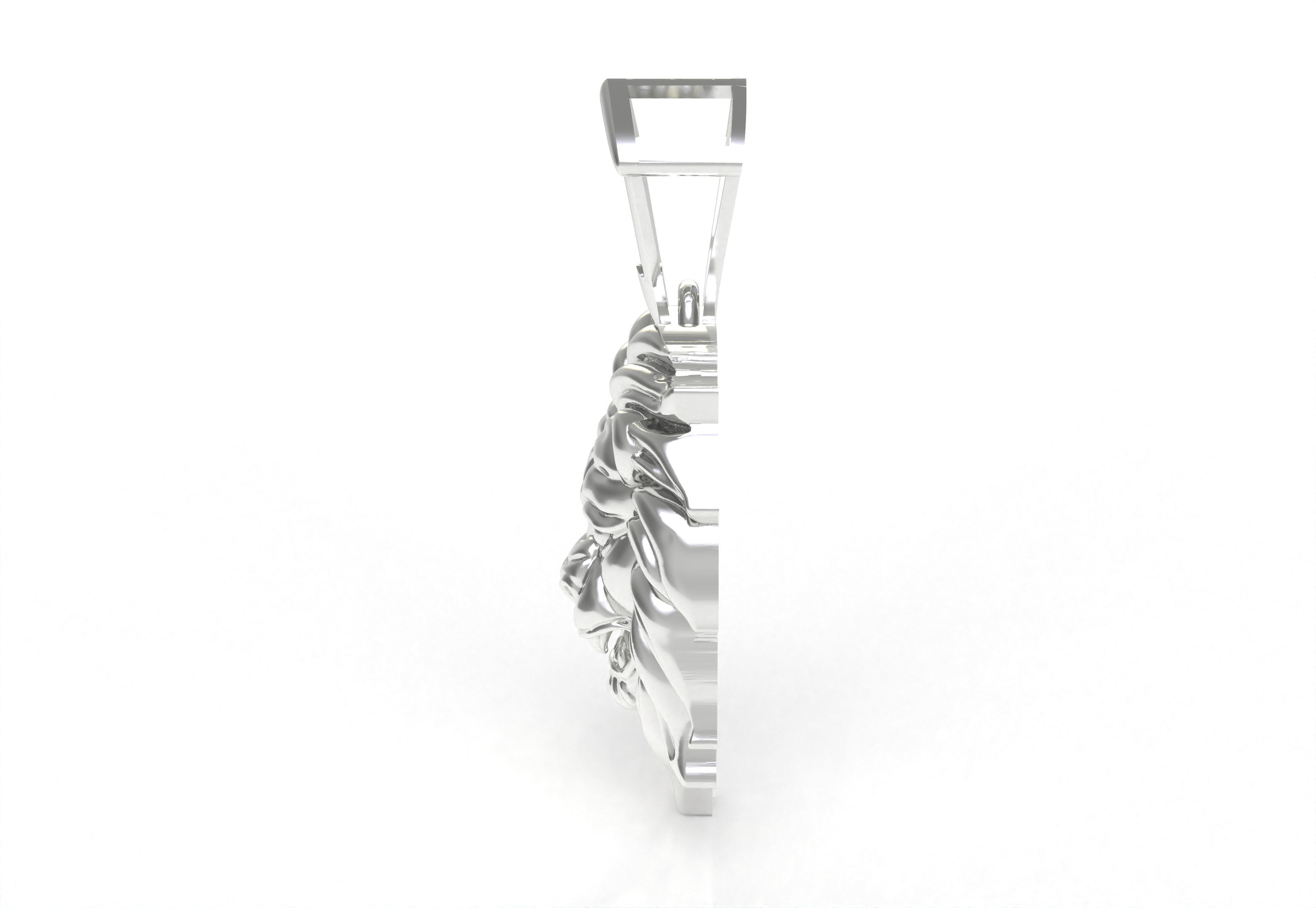 Lion Face Pendant 3D print model_16