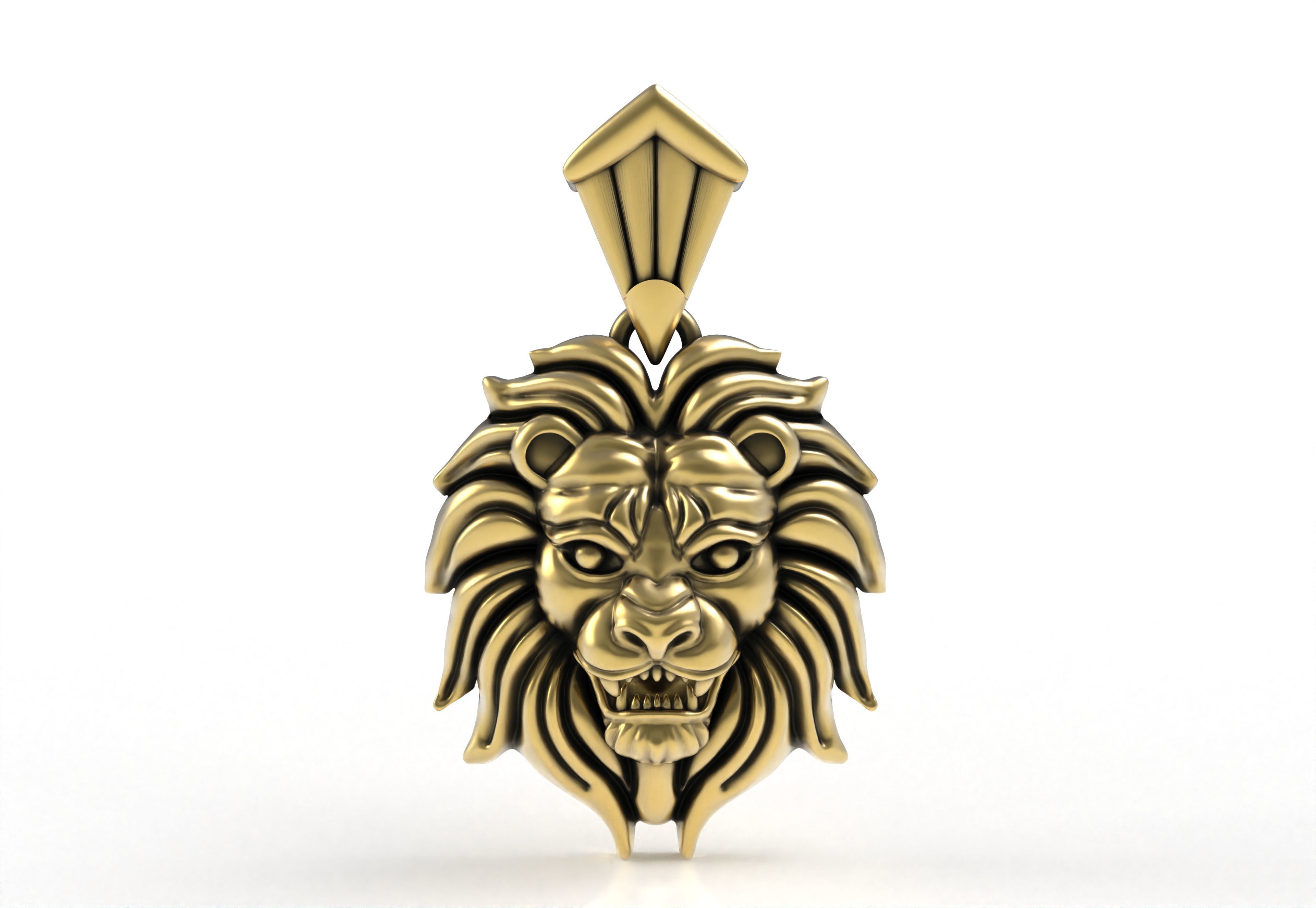 Lion Face Pendant 3D print model_7