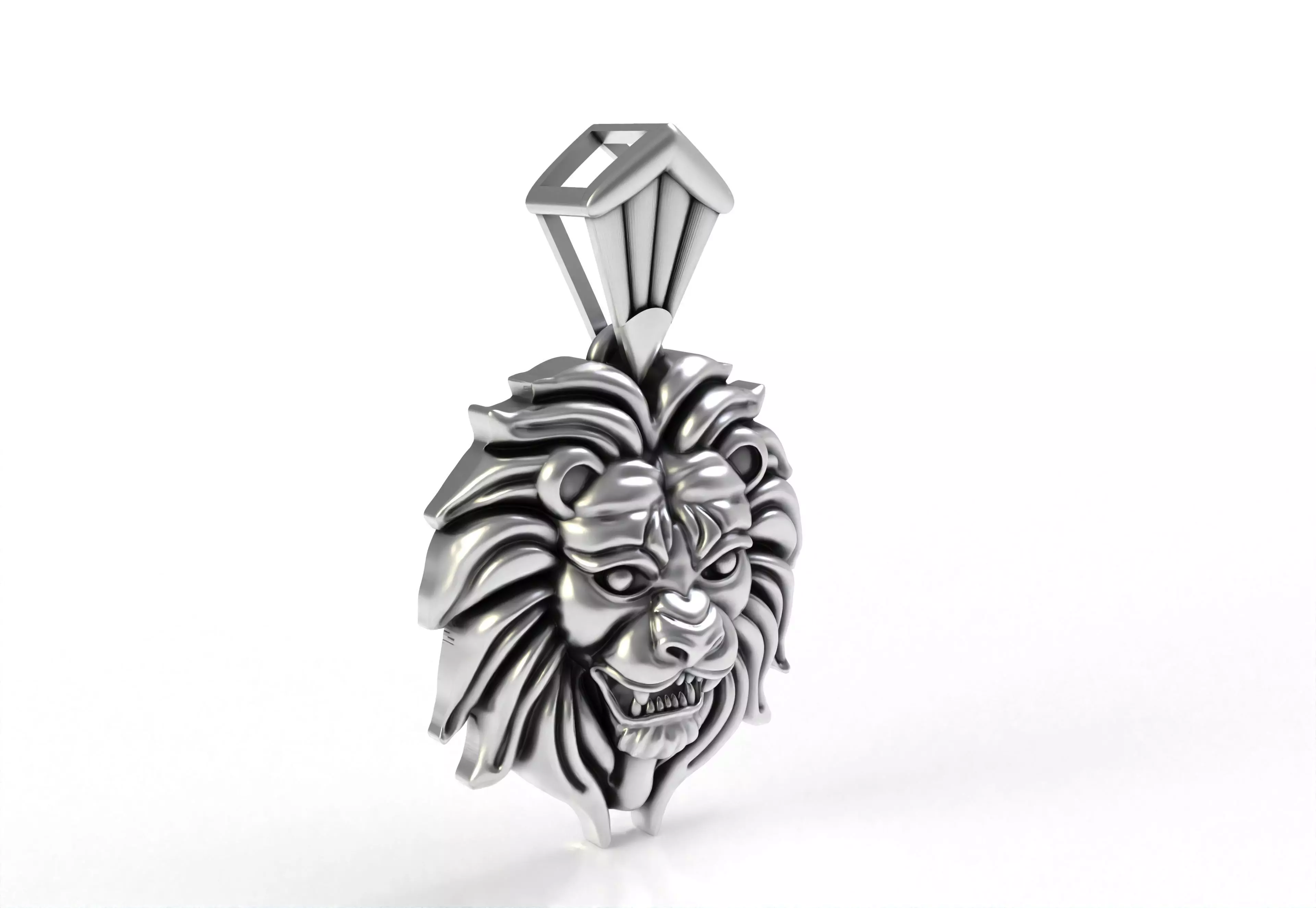 Lion Face Pendant 3D print model_0