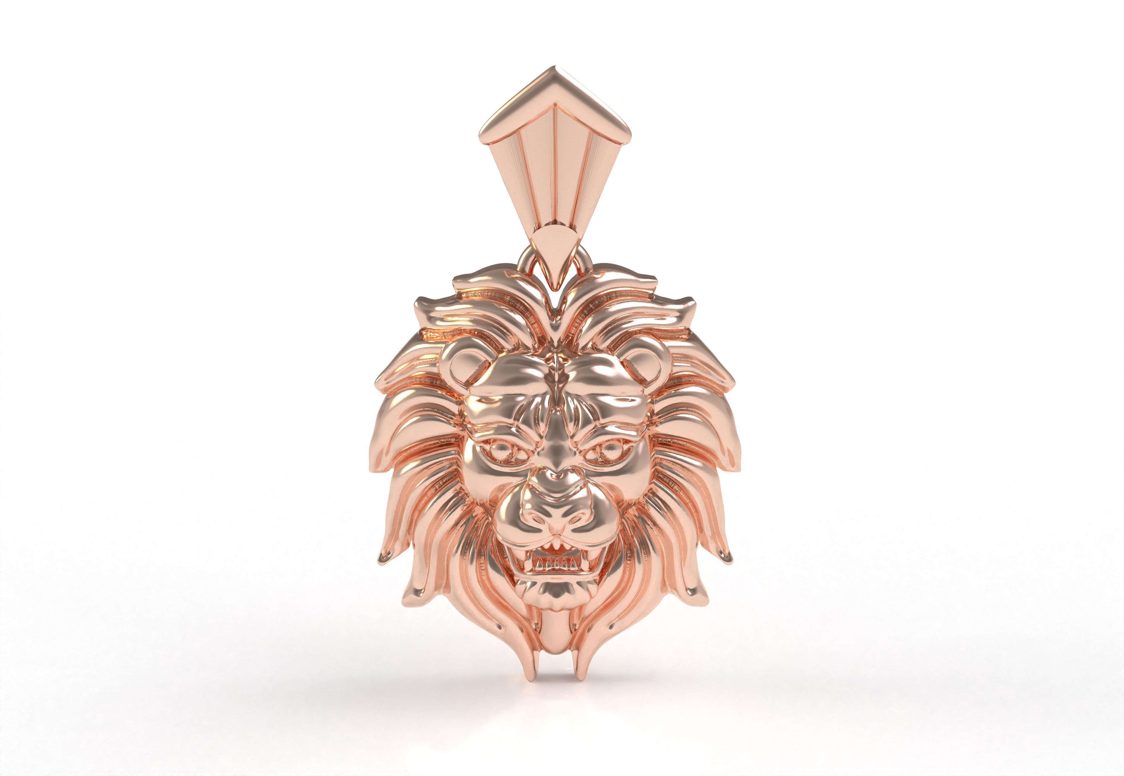 Lion Face Pendant 3D print model_25