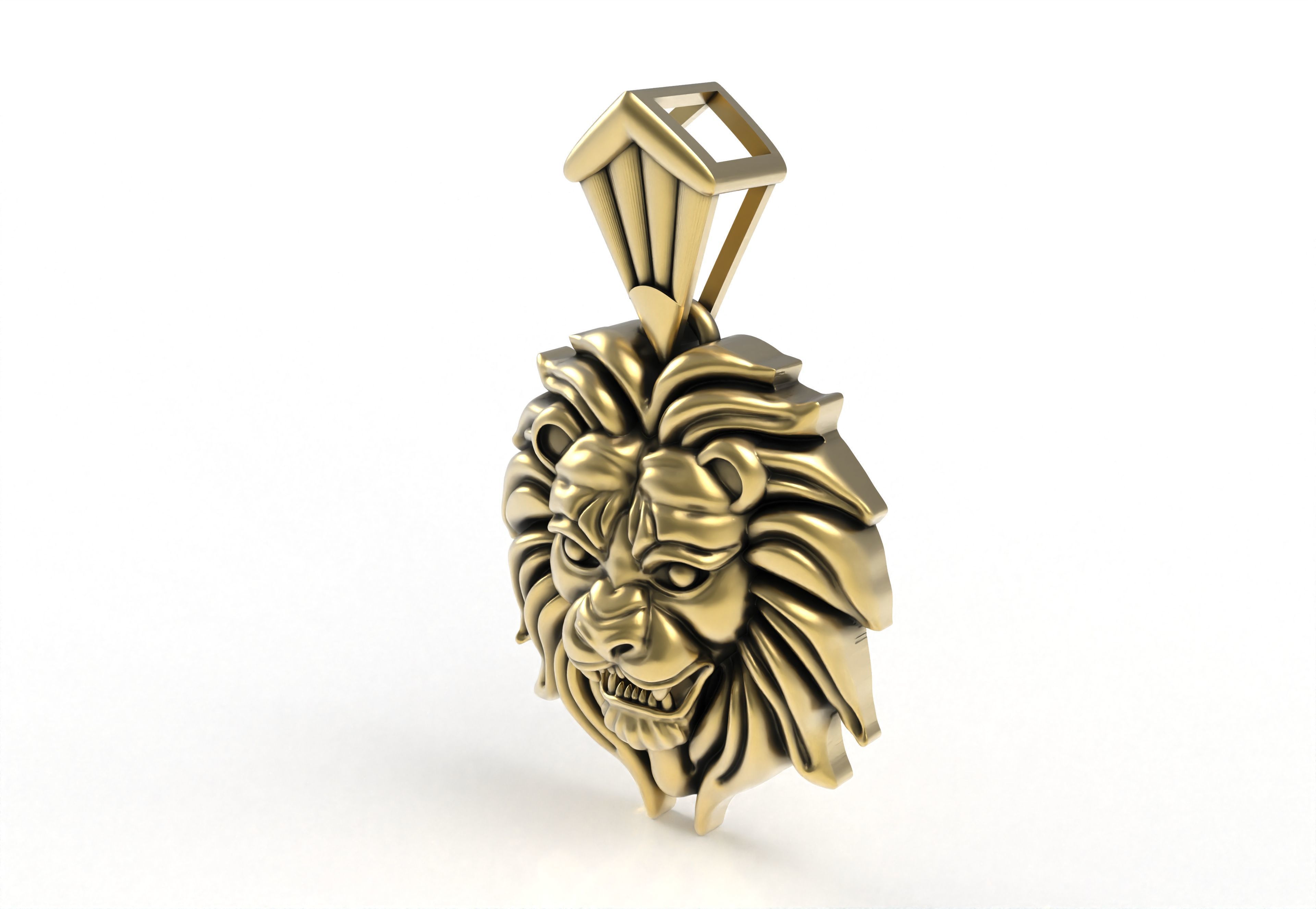Lion Face Pendant 3D print model_9