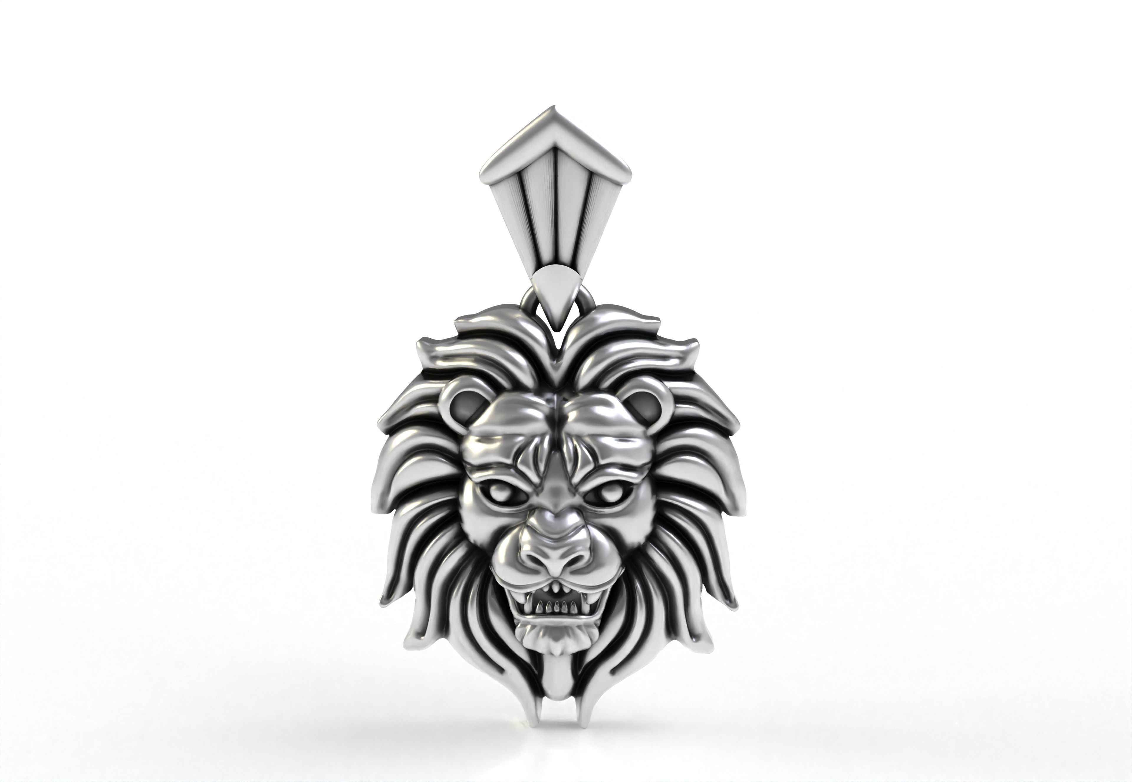 Lion Face Pendant 3D print model_1