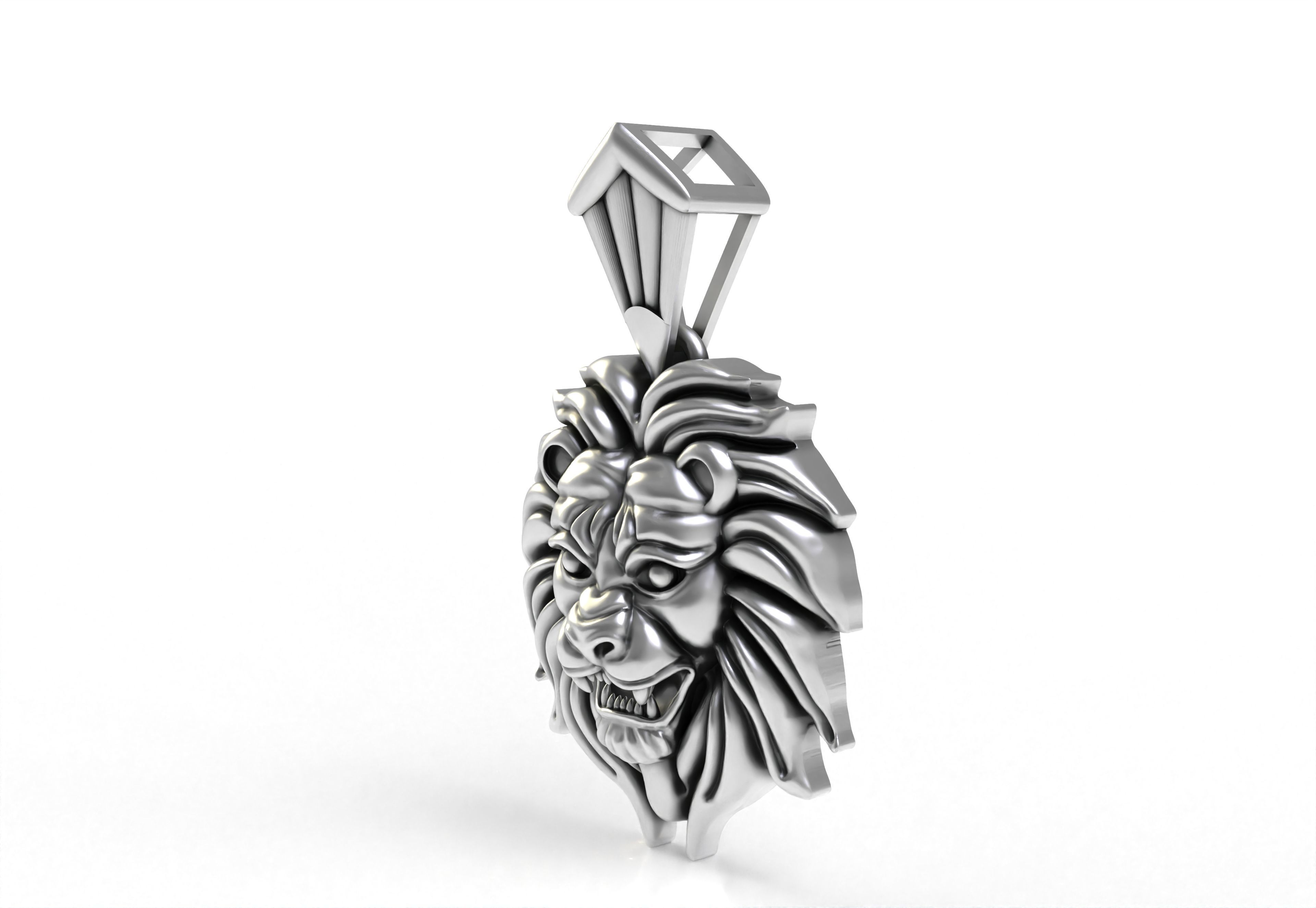 Lion Face Pendant 3D print model_2