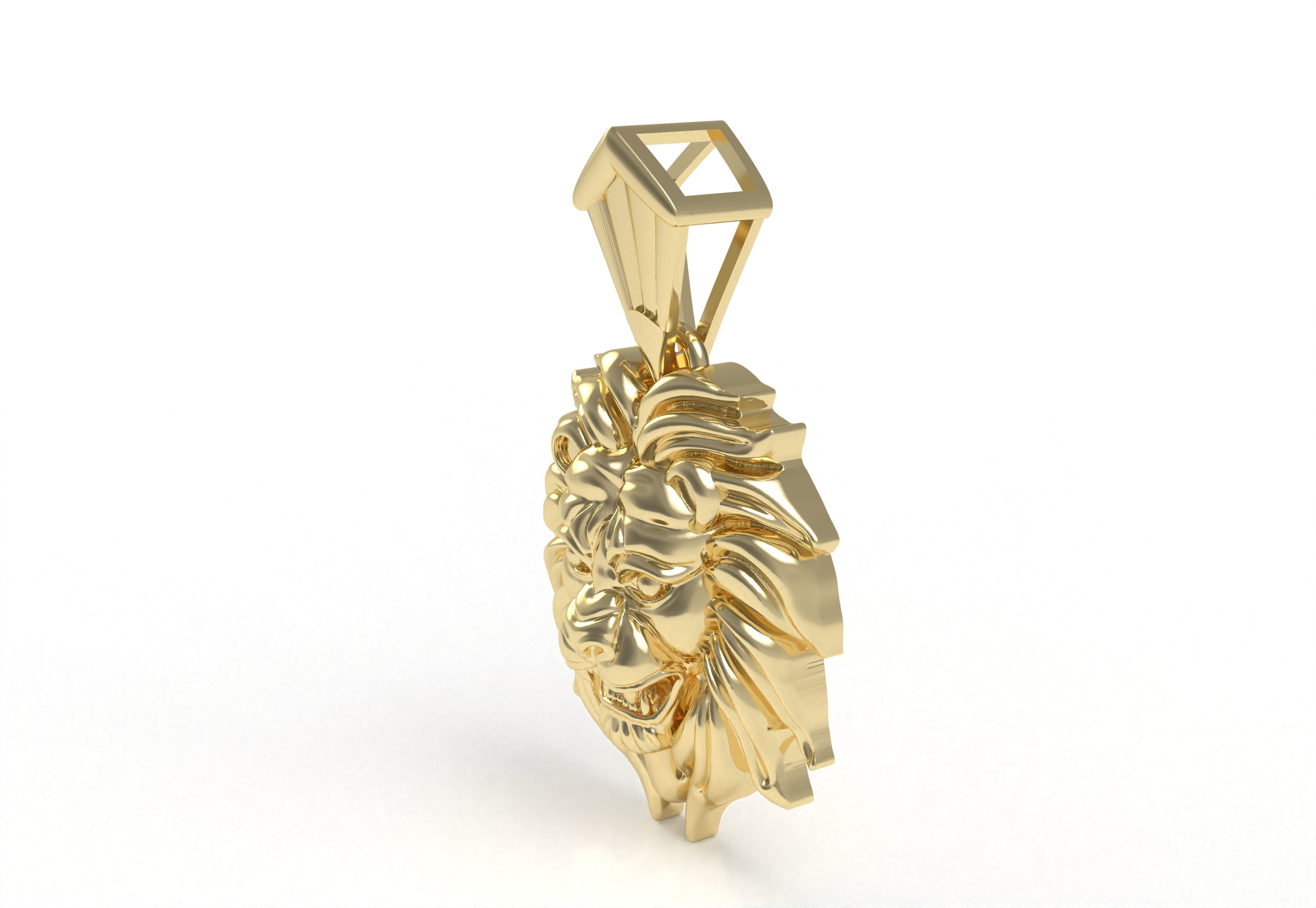 Lion Face Pendant 3D print model_21