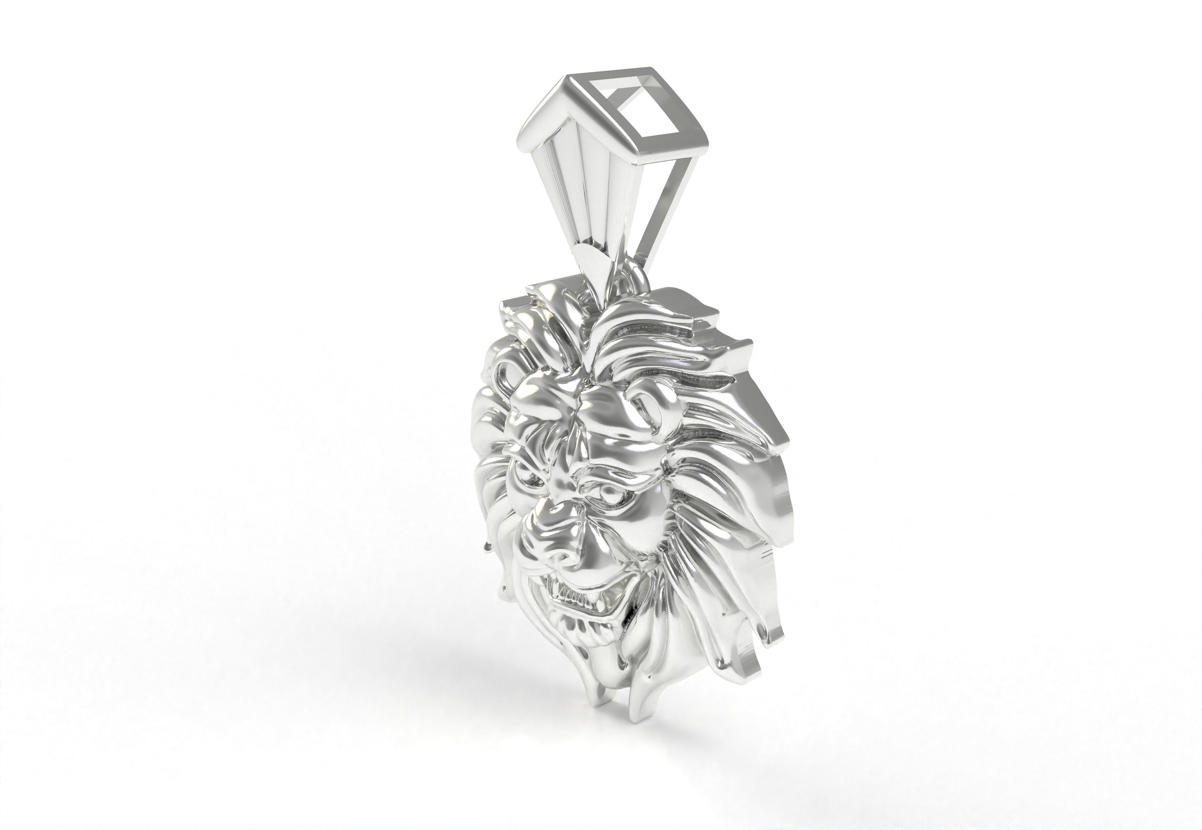 Lion Face Pendant 3D print model_17