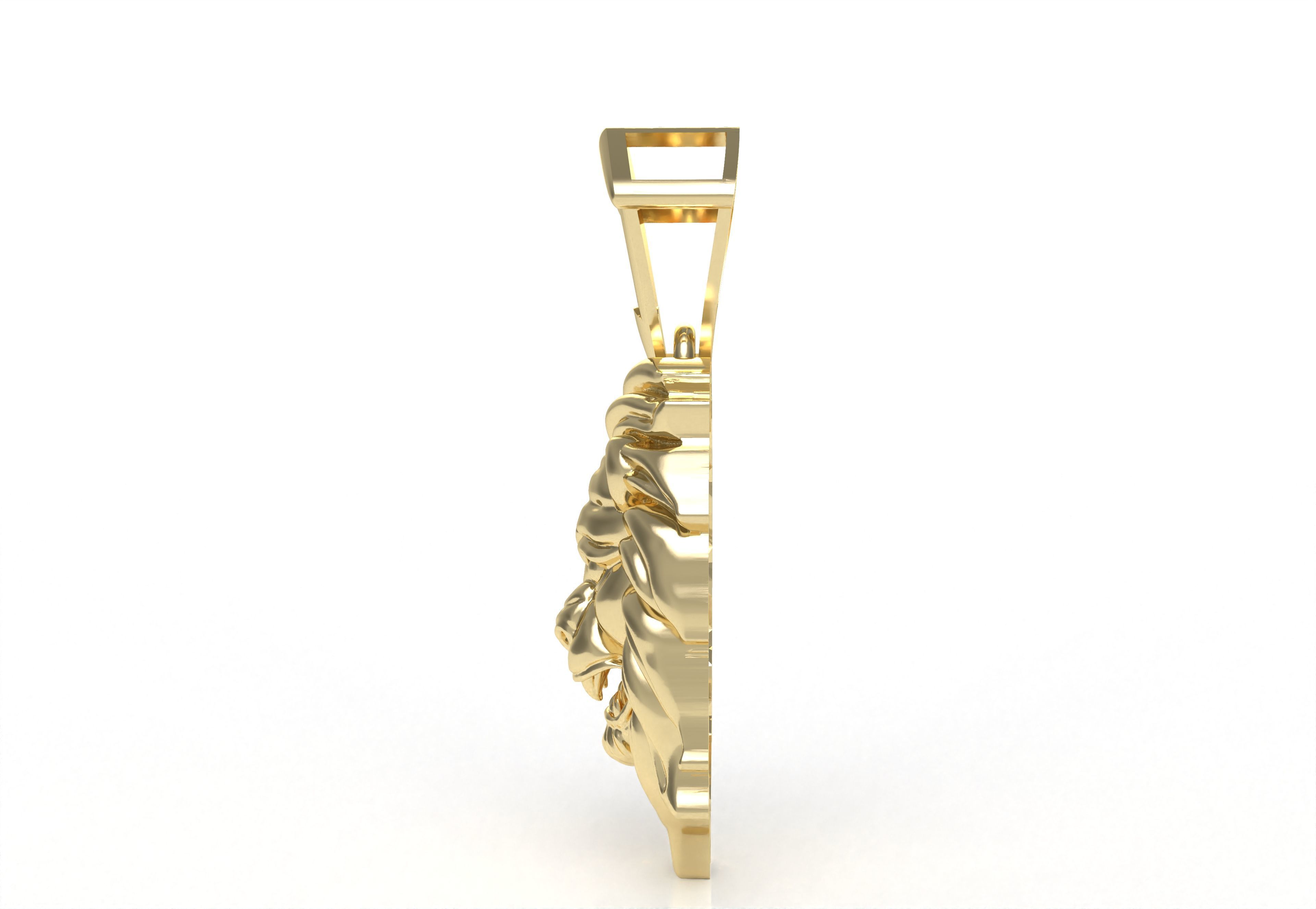 Lion Face Pendant 3D print model_14