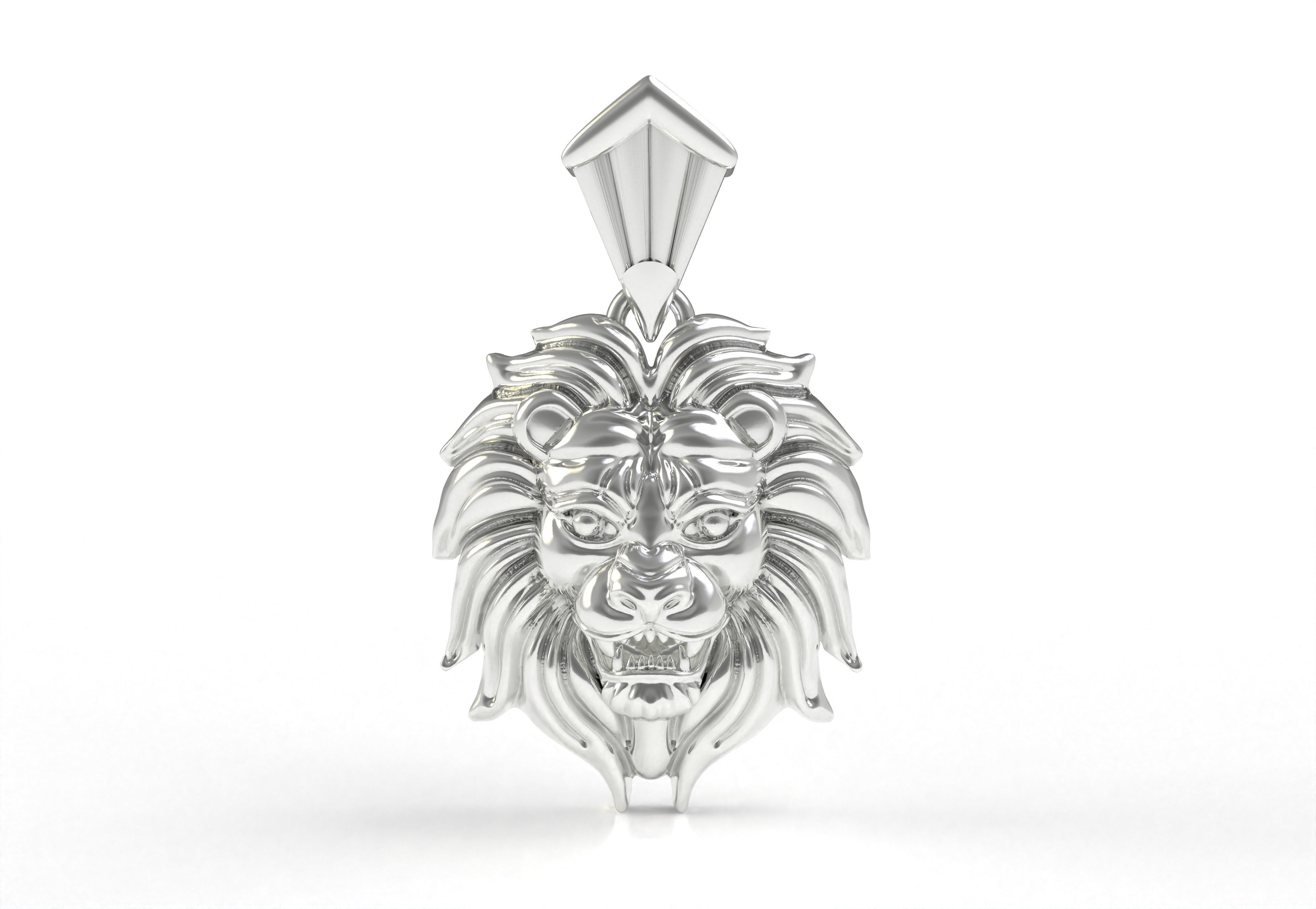 Lion Face Pendant 3D print model_15
