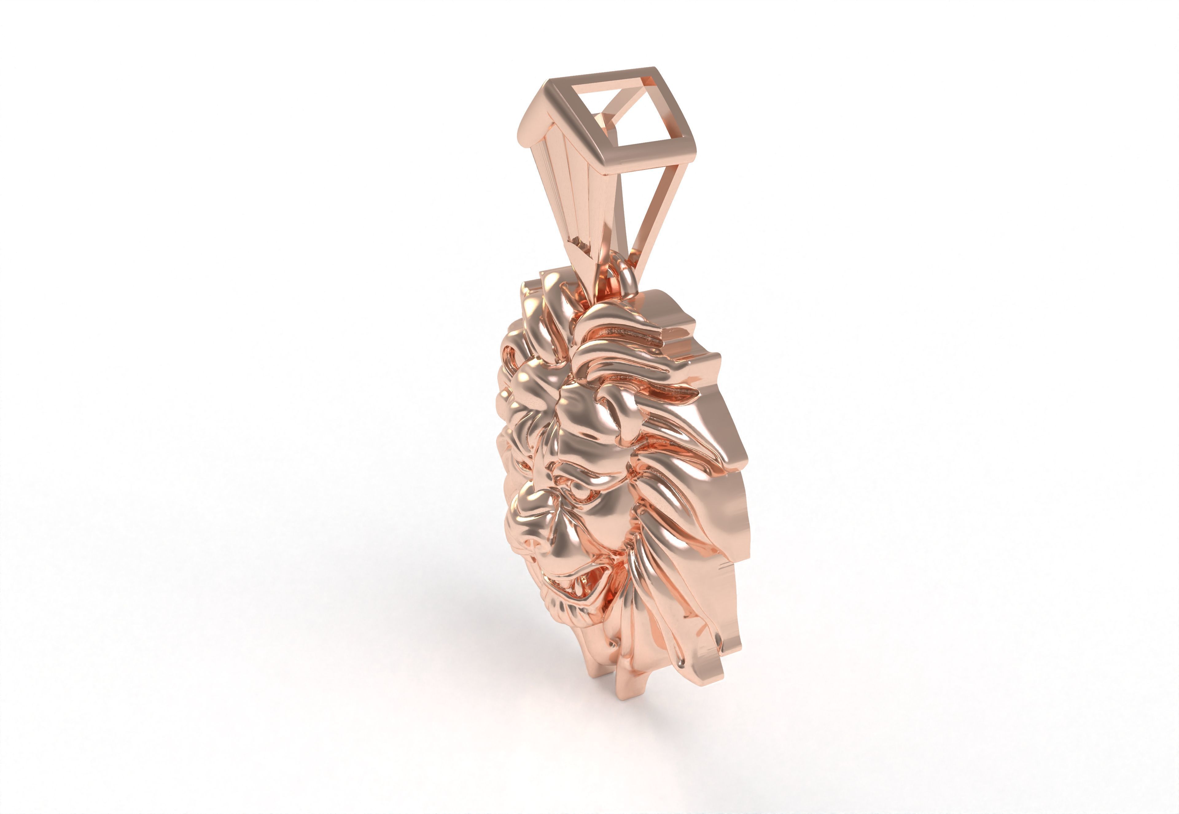 Lion Face Pendant 3D print model_27