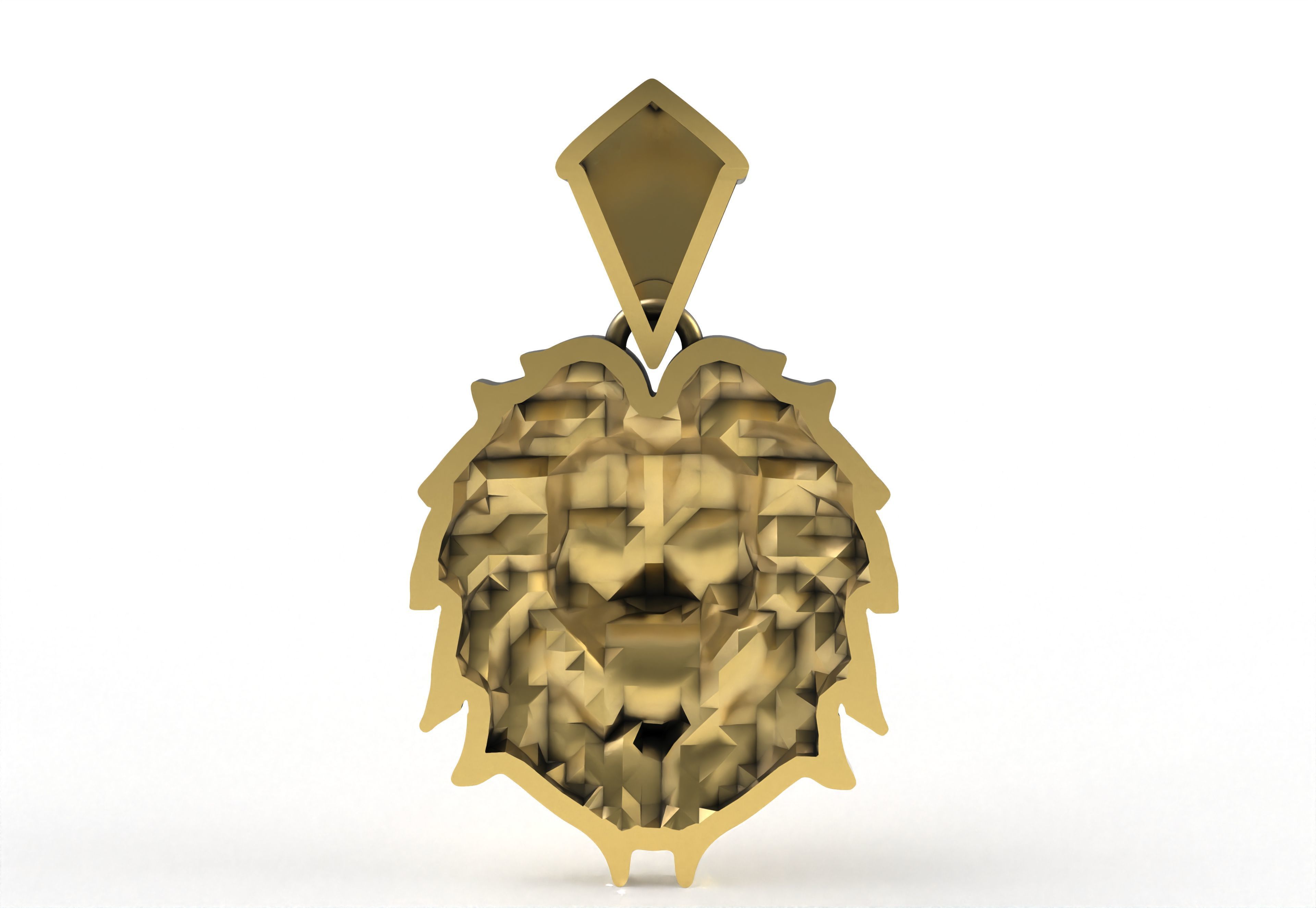 Lion Face Pendant 3D print model_10