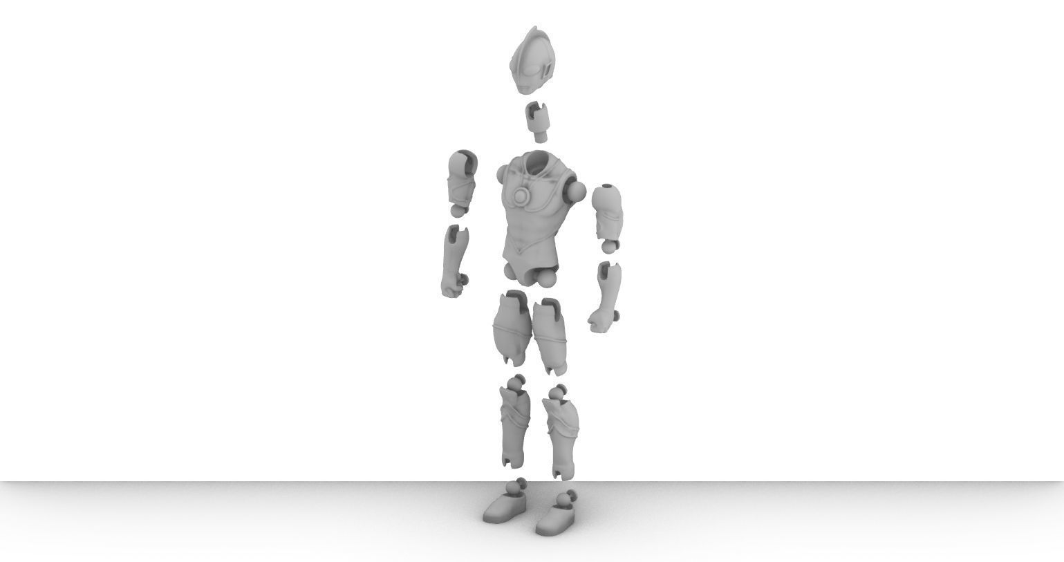 Ultraman - ARTICULATED POSEABLE ACTION FIGURE 100mm 3D print model_1