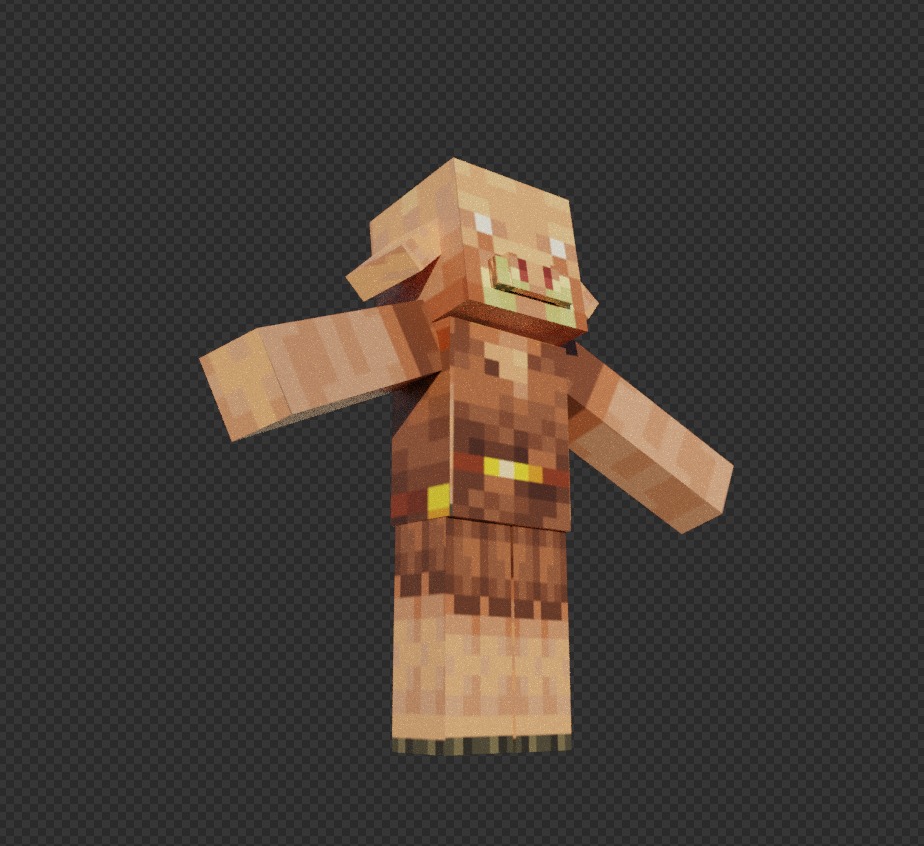free Minecraft piglin Free low-poly 3D model_5