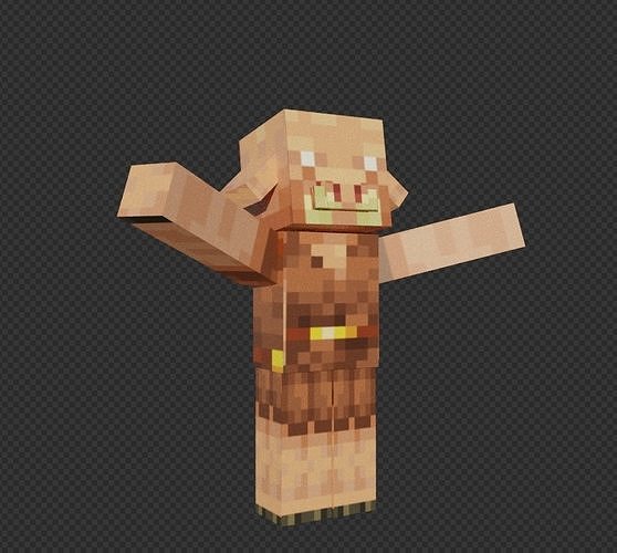 free Minecraft piglin Free low-poly 3D model