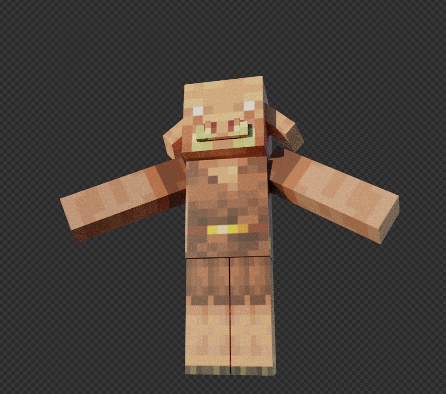free Minecraft piglin Free low-poly 3D model_1