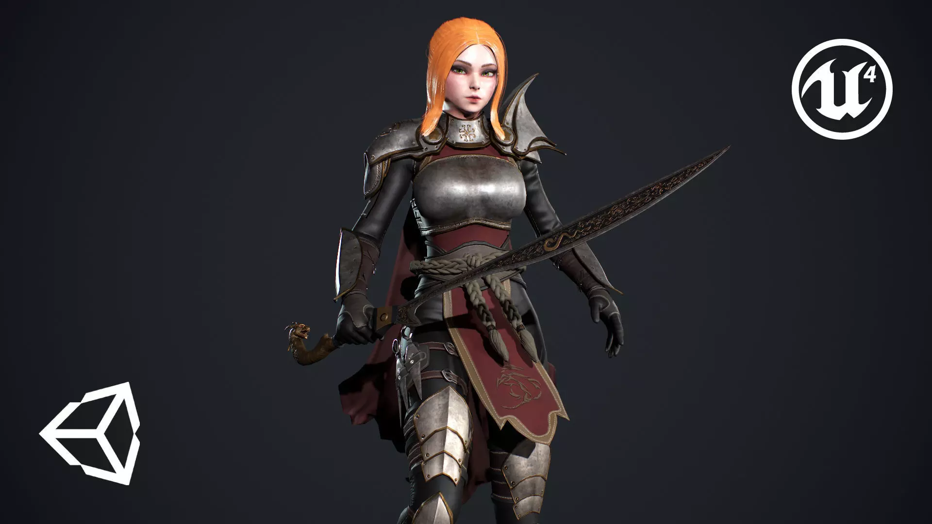 Fantasy Girl Low-poly 3D model