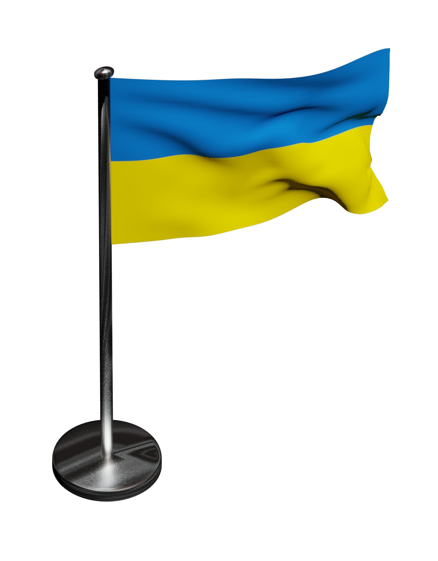 The national flag of Ukraine 3D model_13