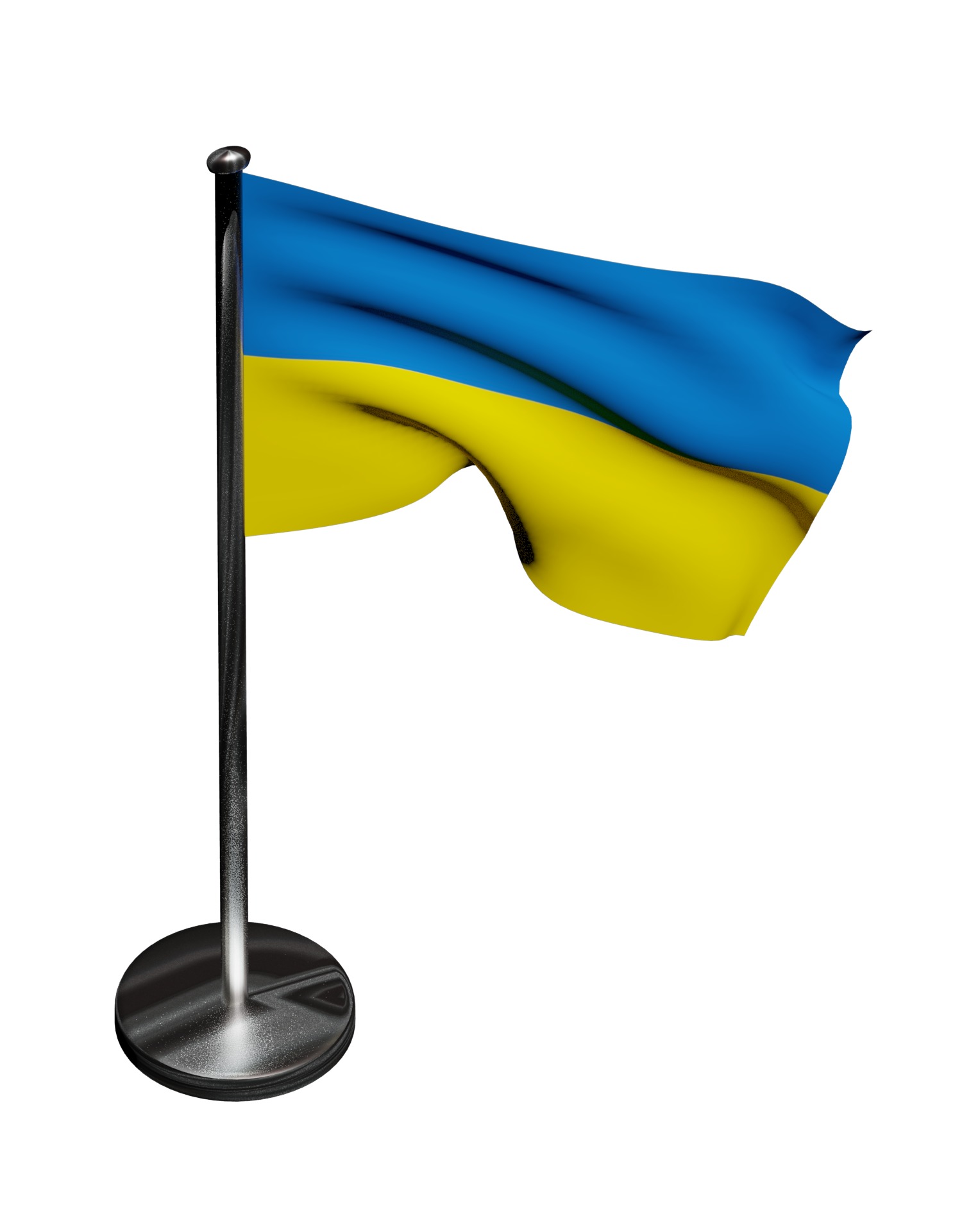 The national flag of Ukraine 3D model_11