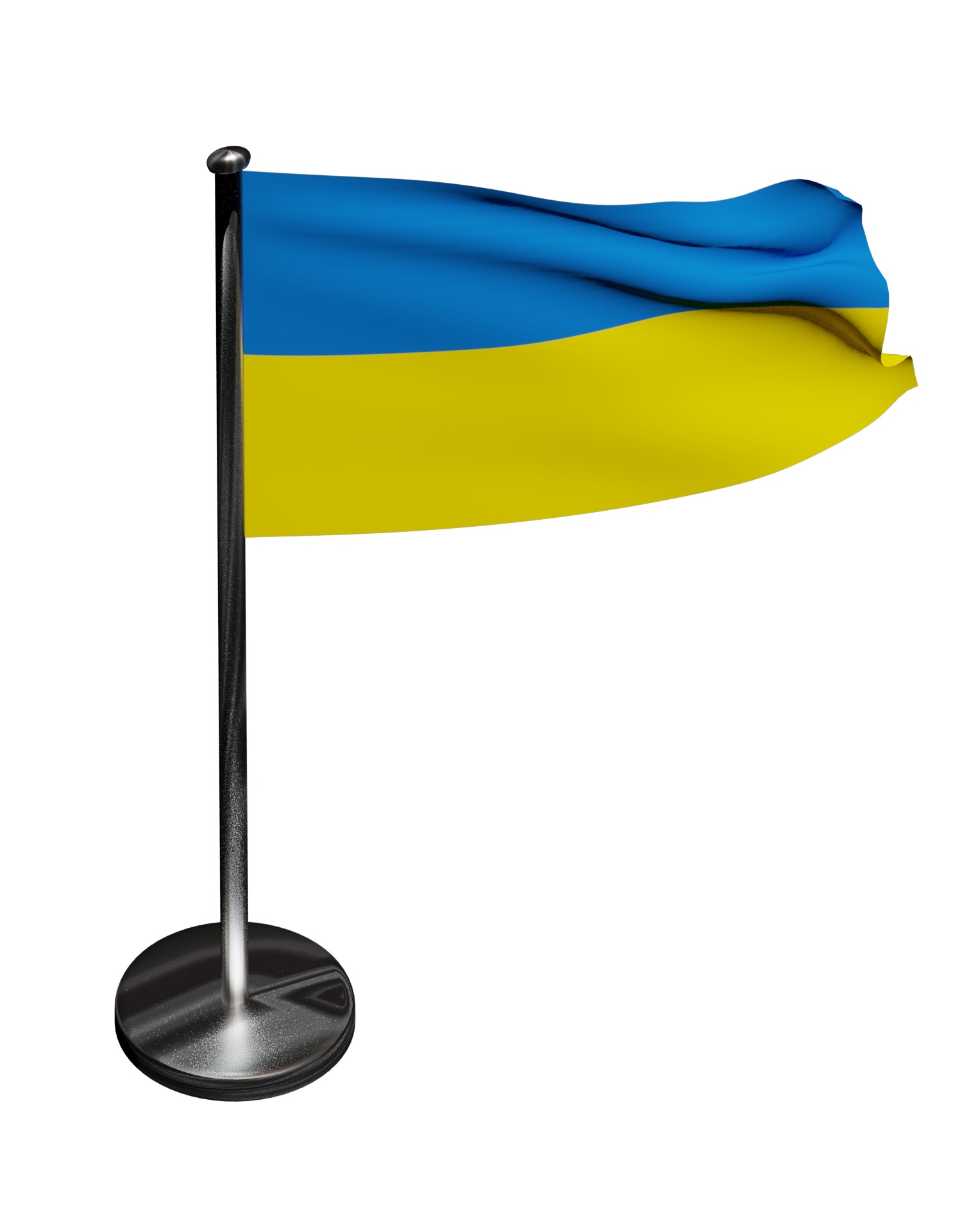 The national flag of Ukraine 3D model_19