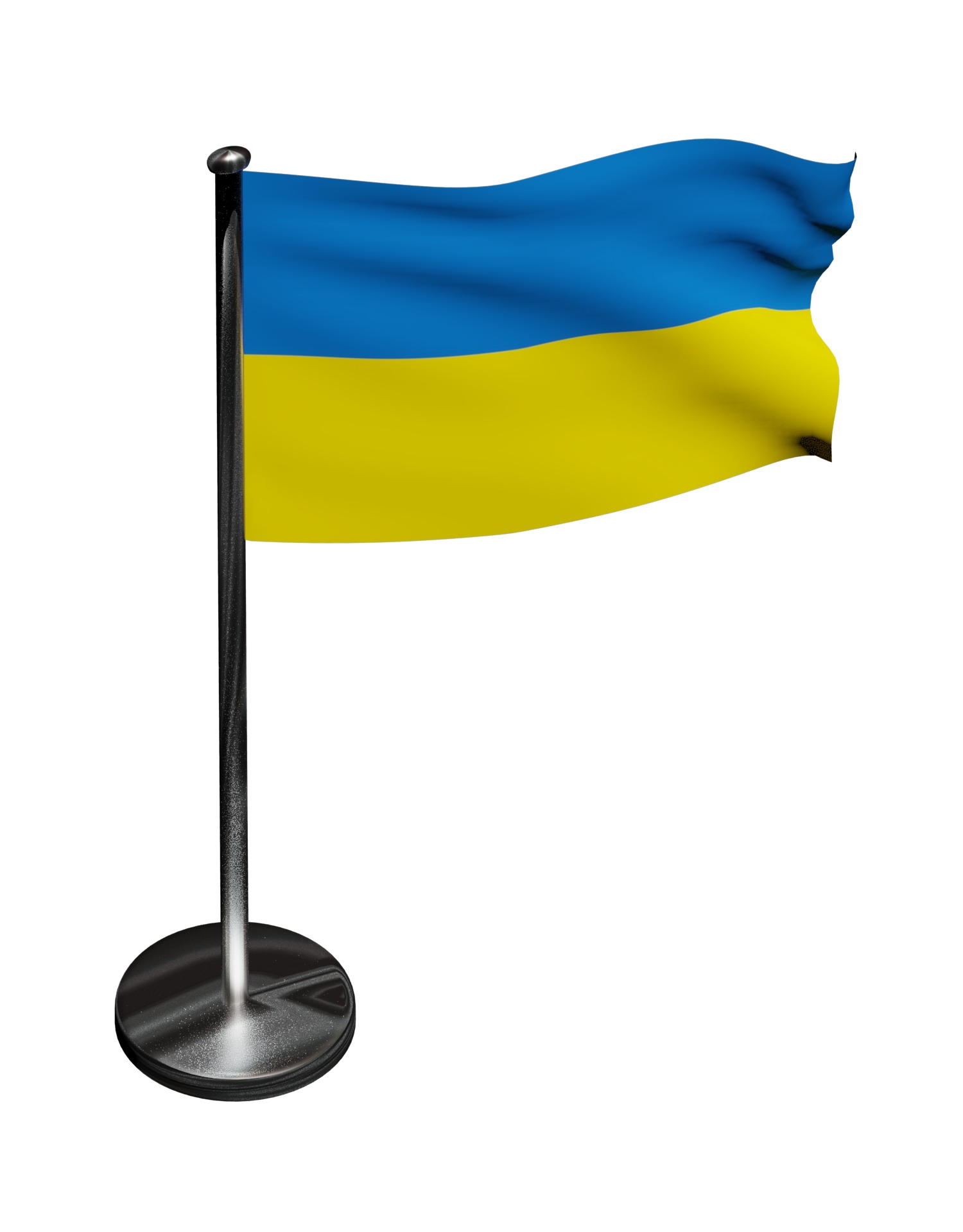 The national flag of Ukraine 3D model_5