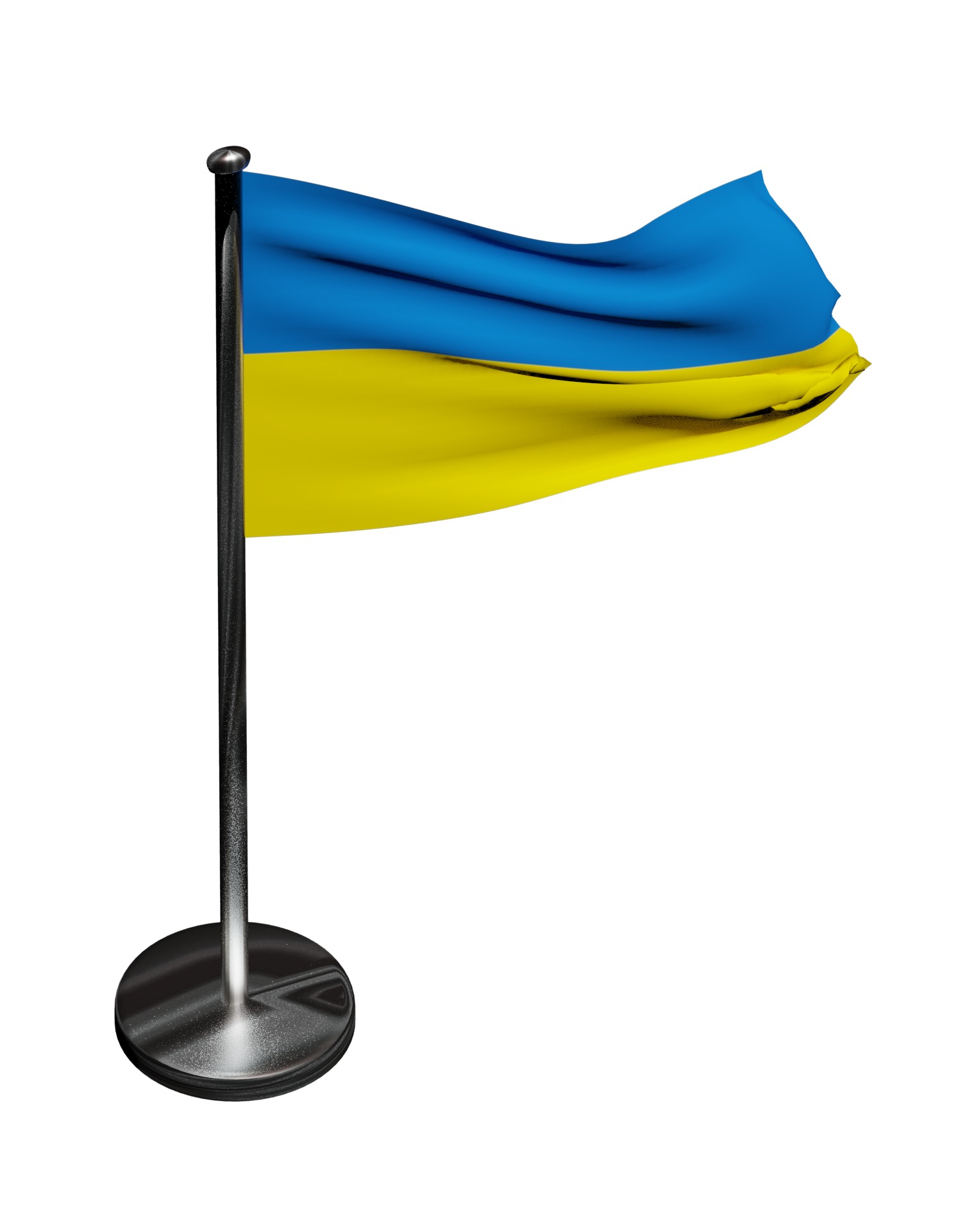 The national flag of Ukraine 3D model_9