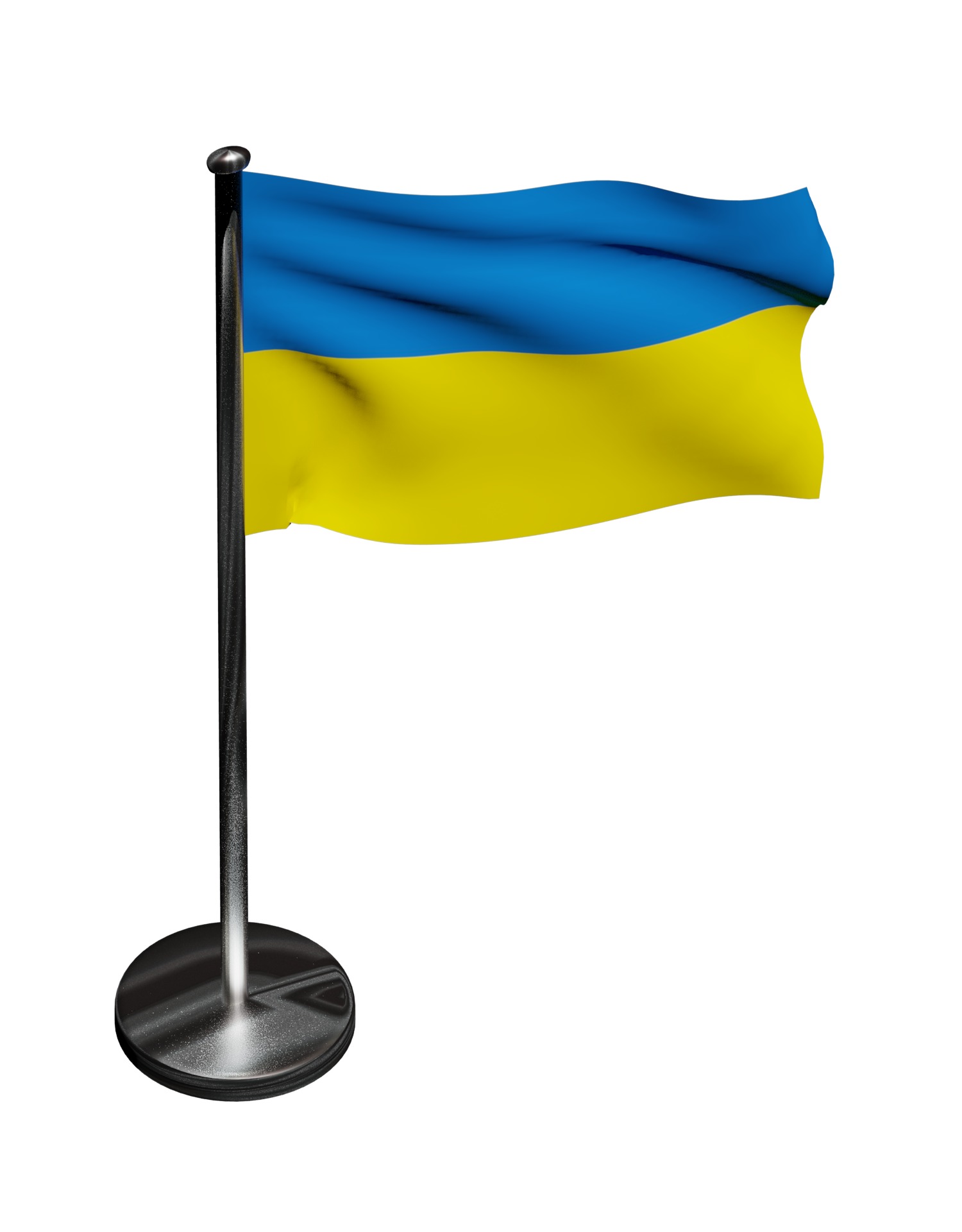 The national flag of Ukraine 3D model_1